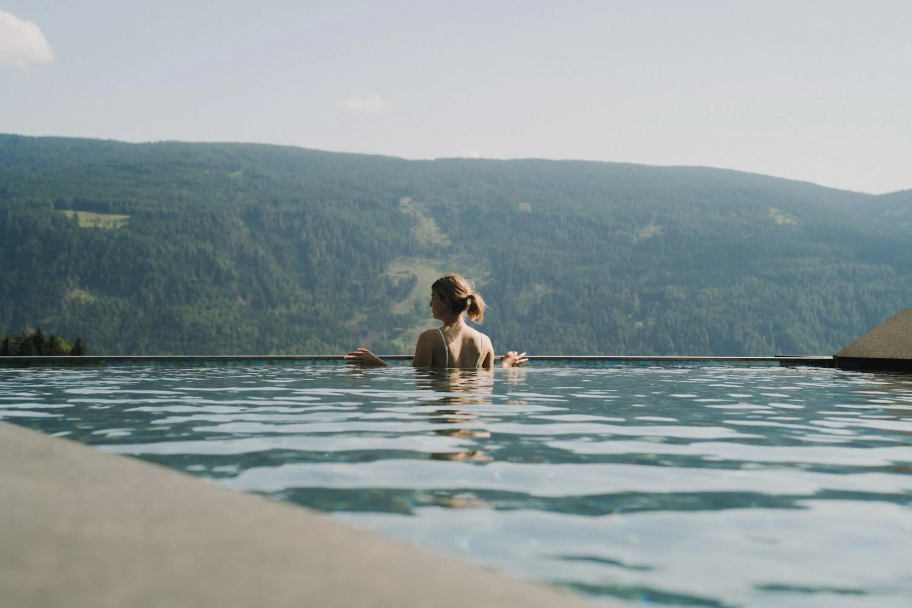 Pool view in Terentnerhof 4*S active & lifestyle hotel
