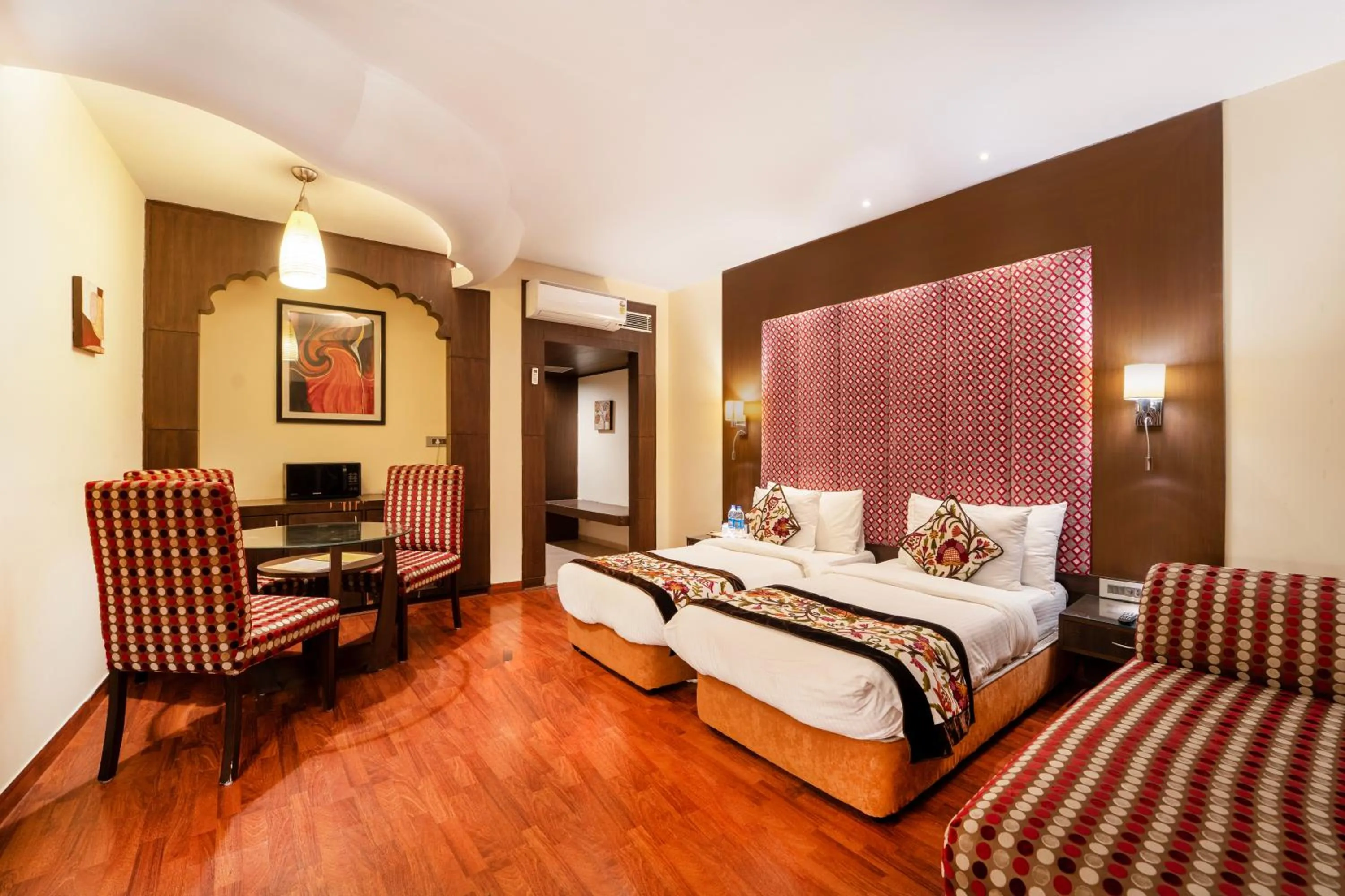 Dining area, Bed in K C Residency Katra