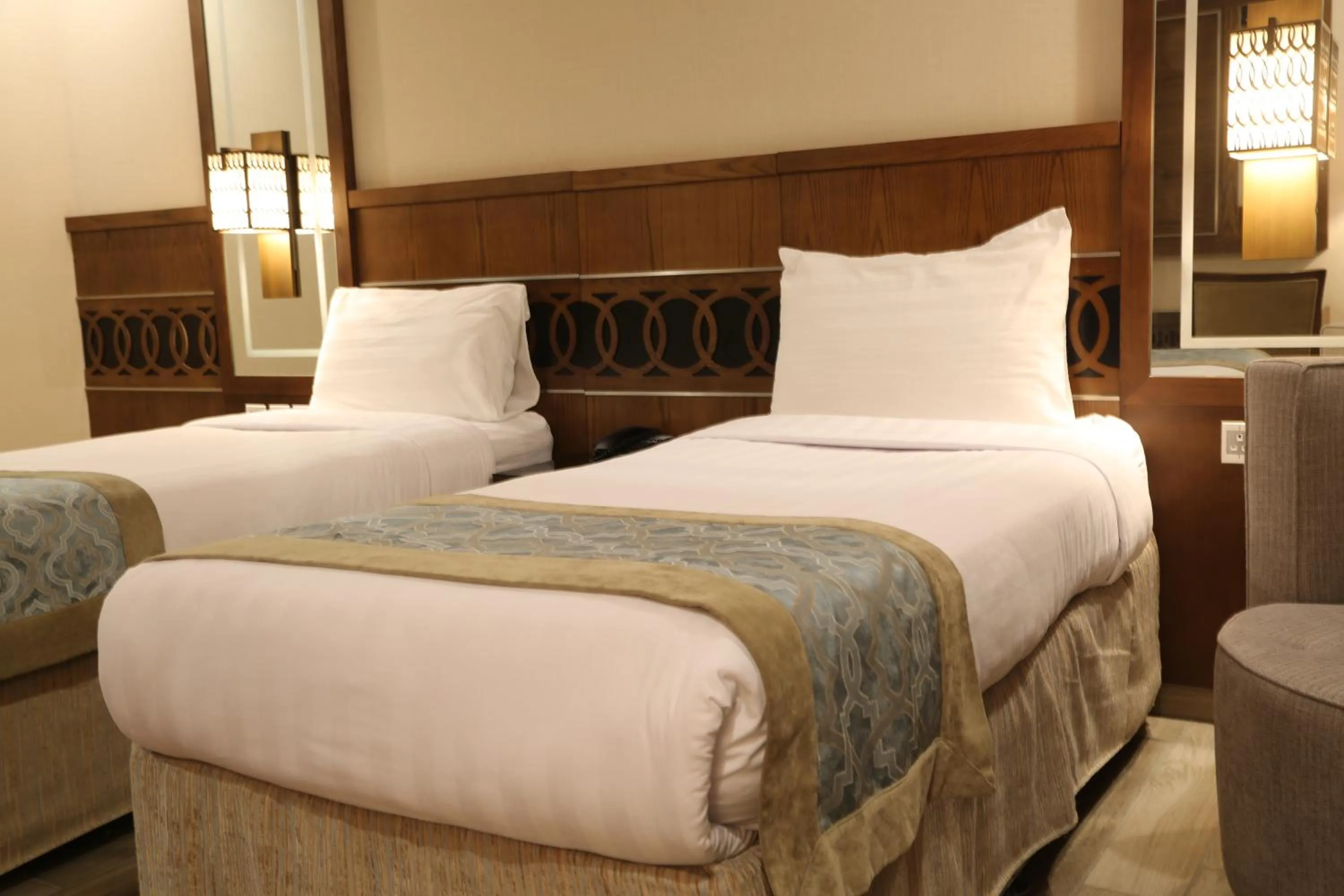 Bed in Violet Al Azizia Hotel MASJID Al Qatari