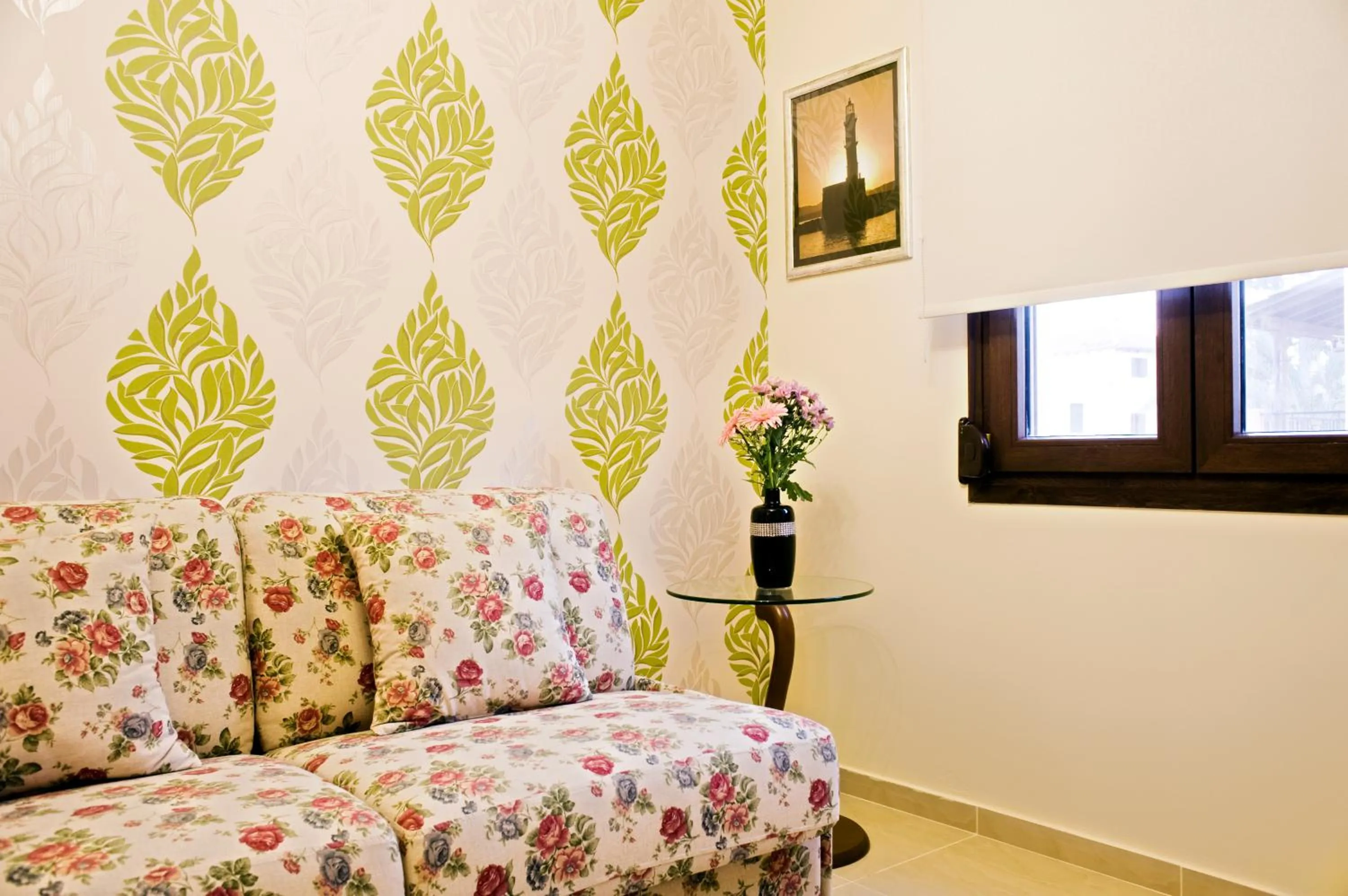 Seating area in Areti Suites