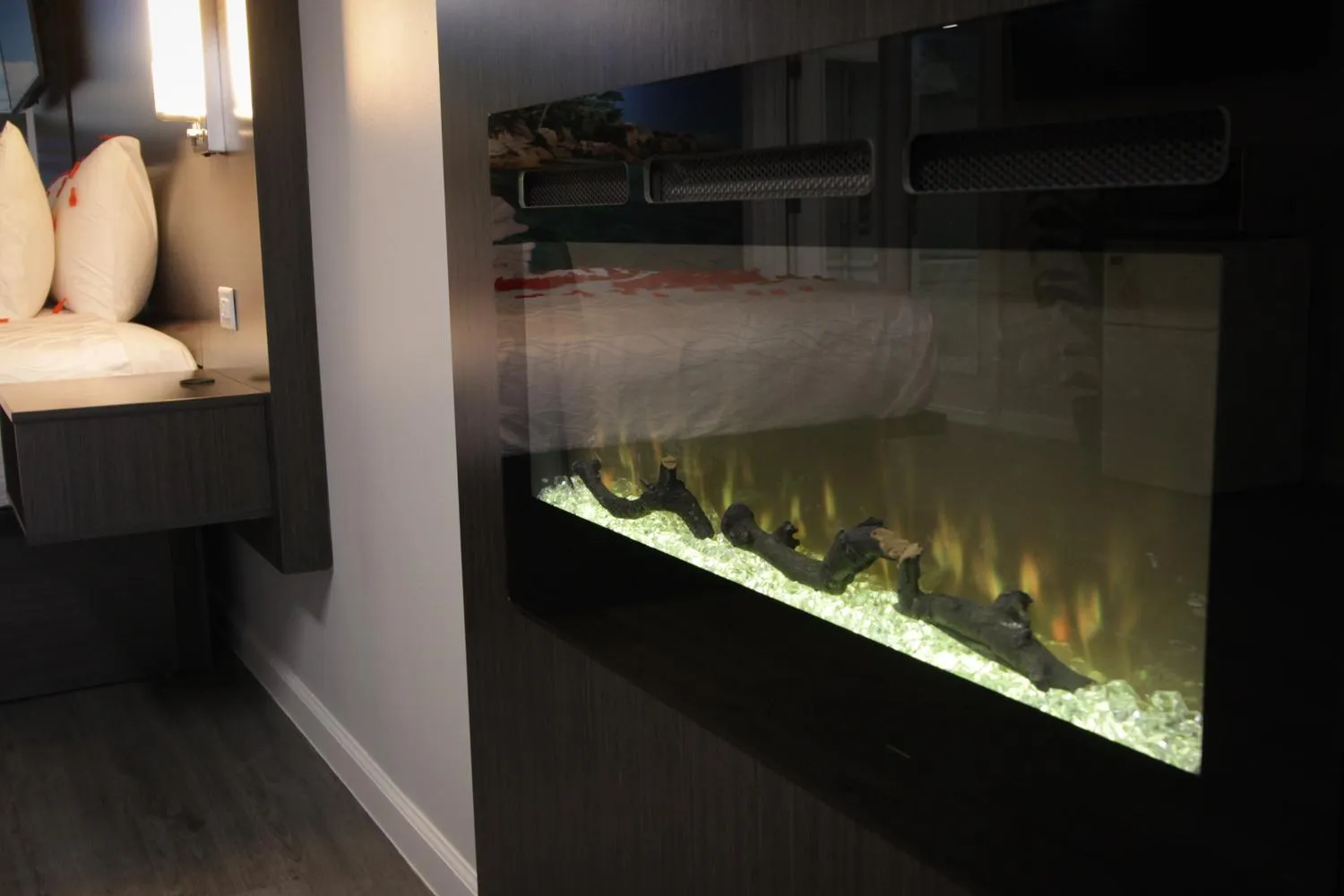 fireplace in Envi Boutique Hotel Henderson-Evansville South