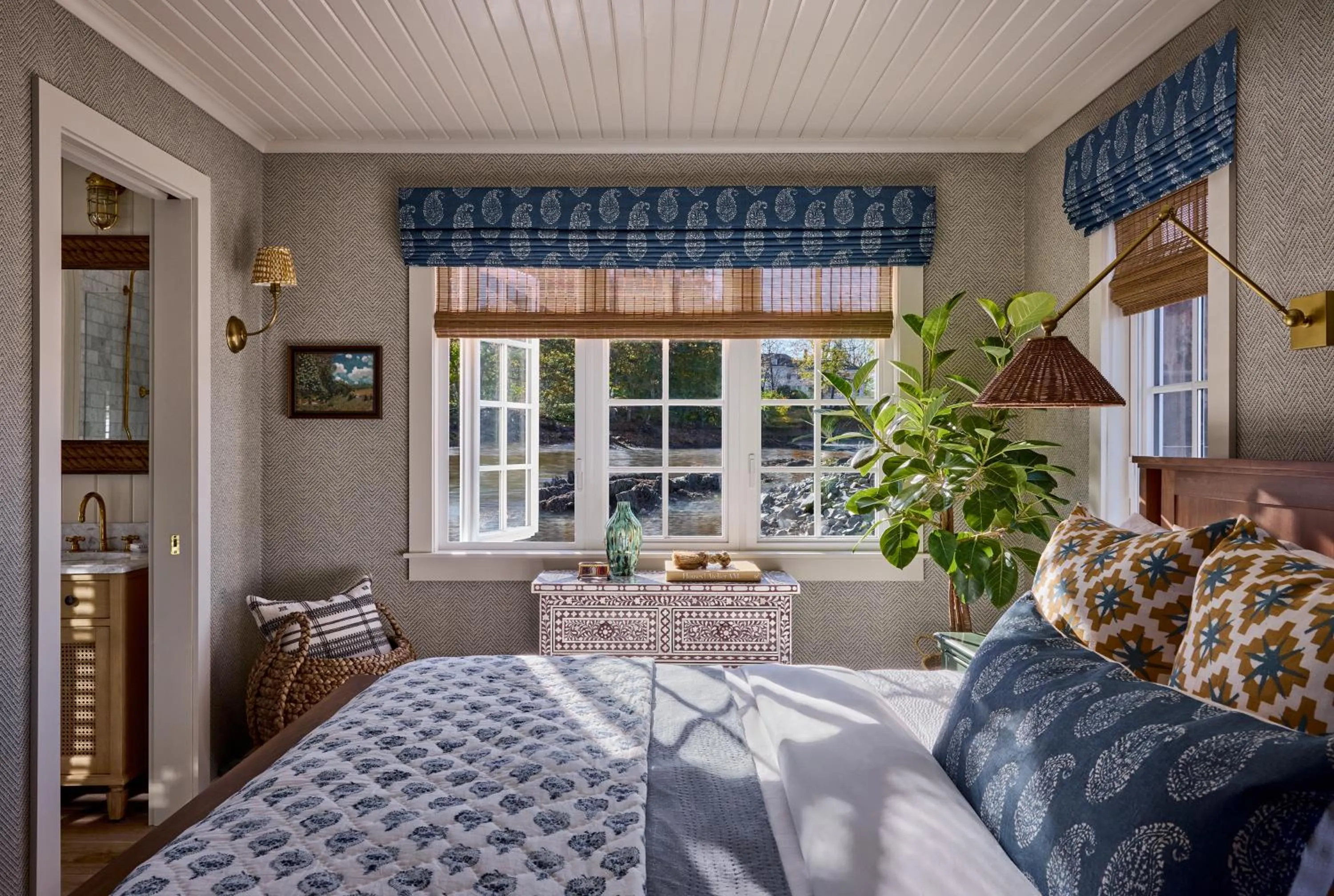 Bed in The White Barn Inn & Spa, Auberge Collection