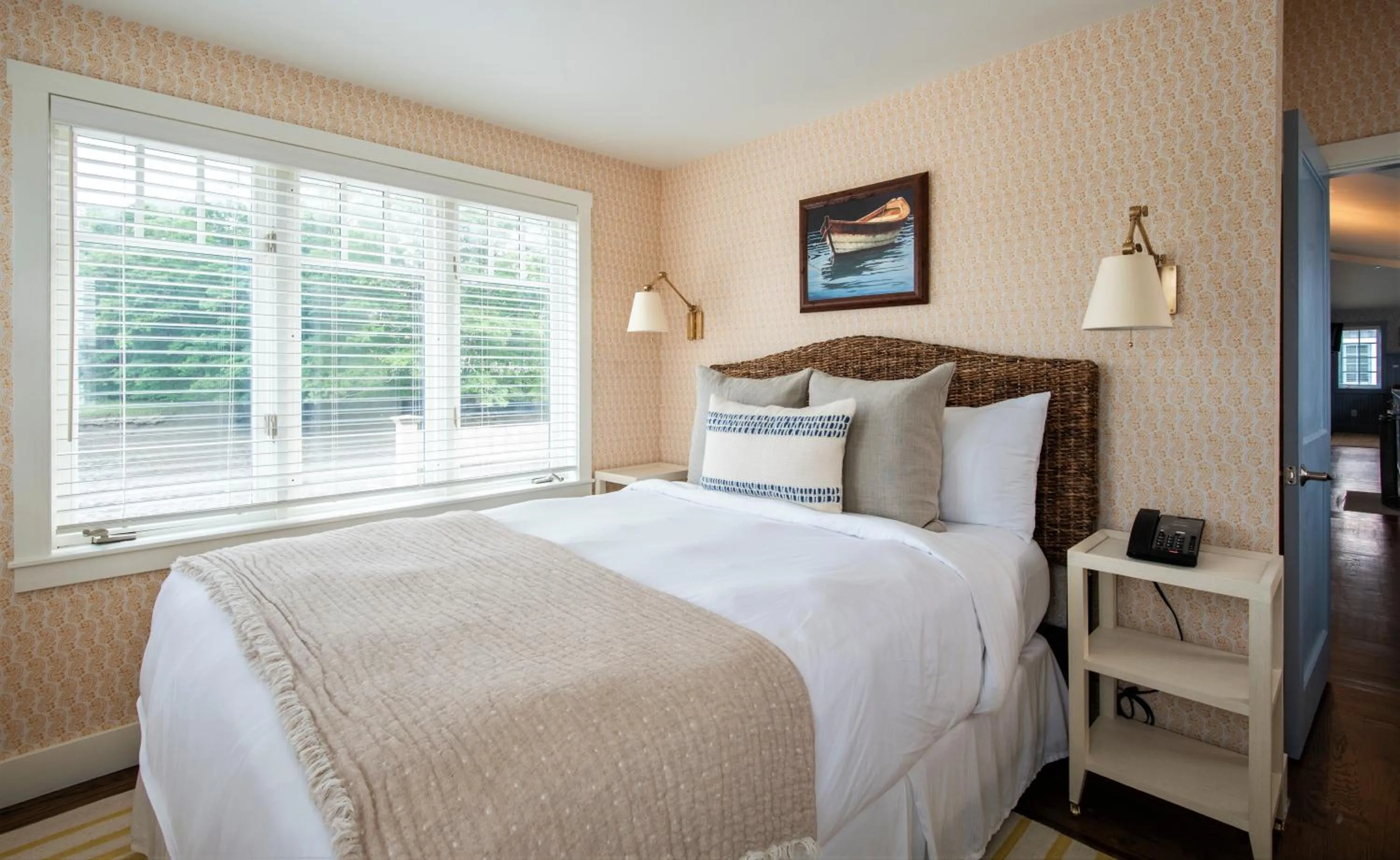 Bed in The White Barn Inn & Spa, Auberge Collection