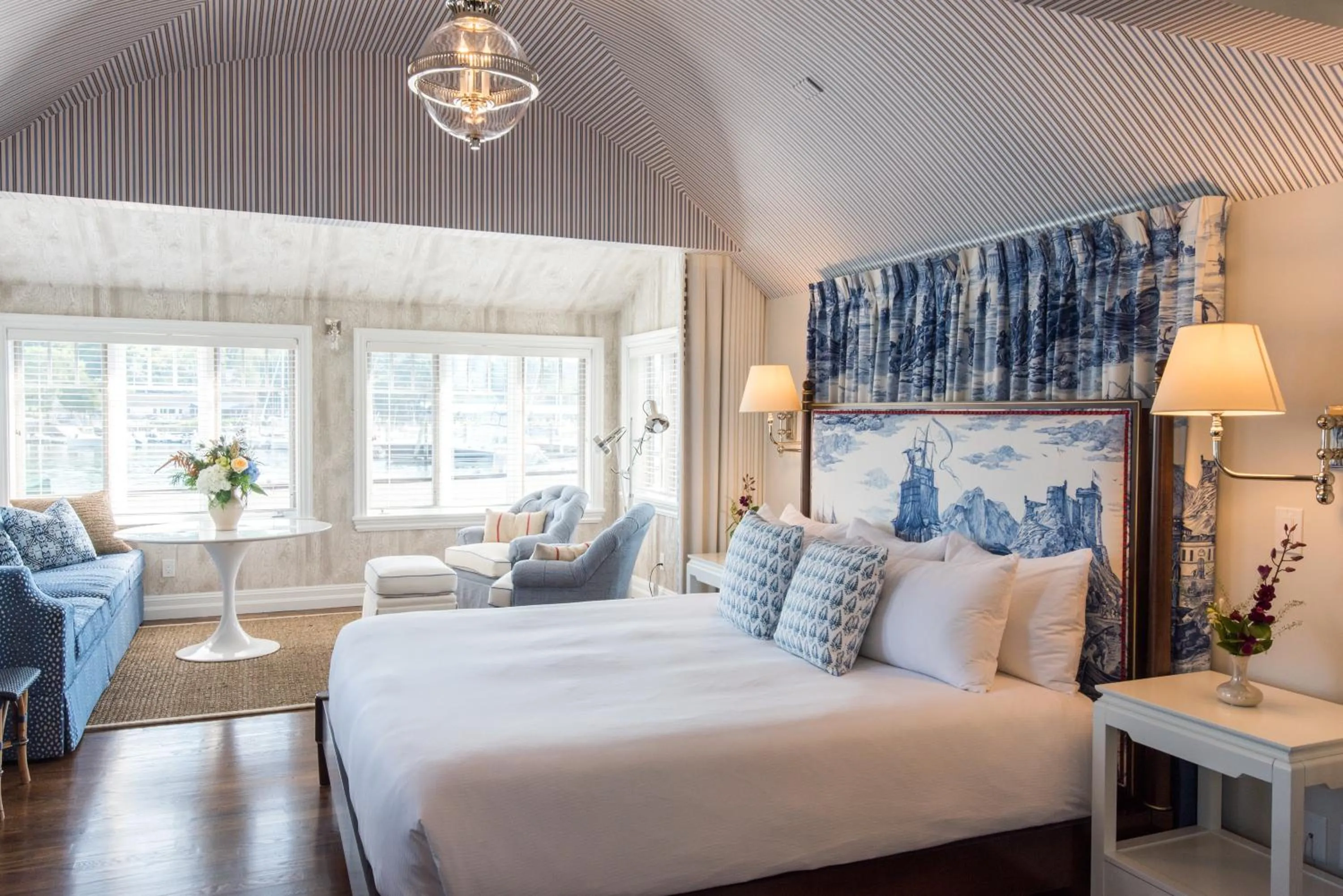 Bed in The White Barn Inn & Spa, Auberge Collection