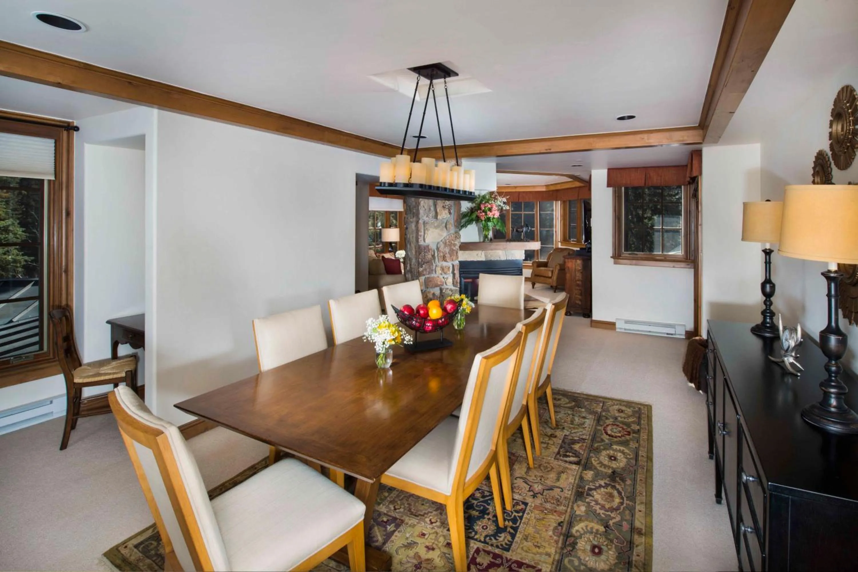Dining area in Gravity Haus Vail