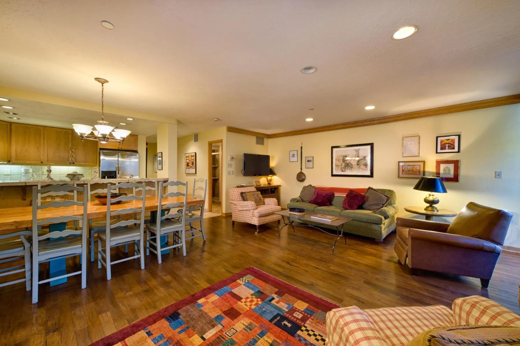 Seating area in Vail's Mountain Haus at the Covered Bridge