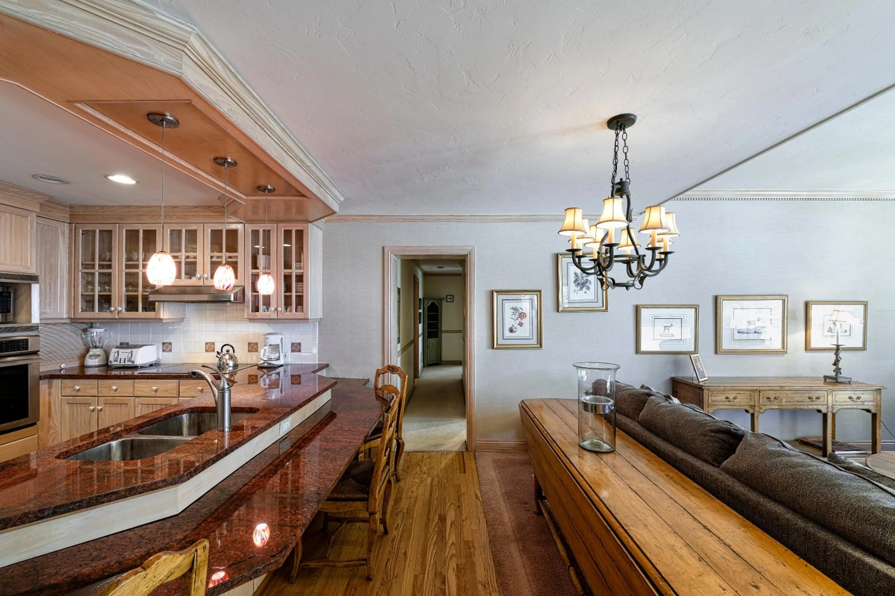 Dining area in Vail's Mountain Haus at the Covered Bridge