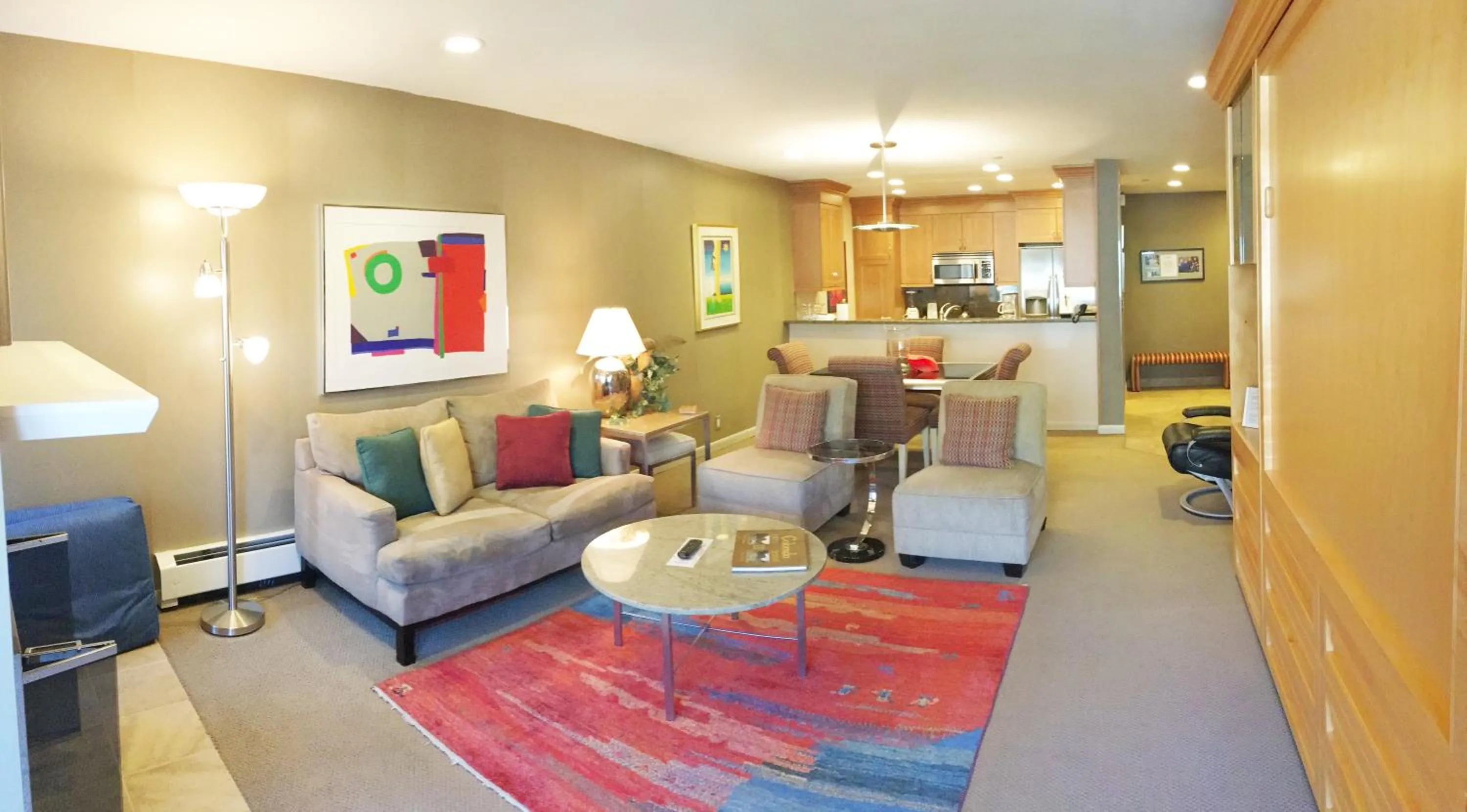 Living room in Vail's Mountain Haus at the Covered Bridge