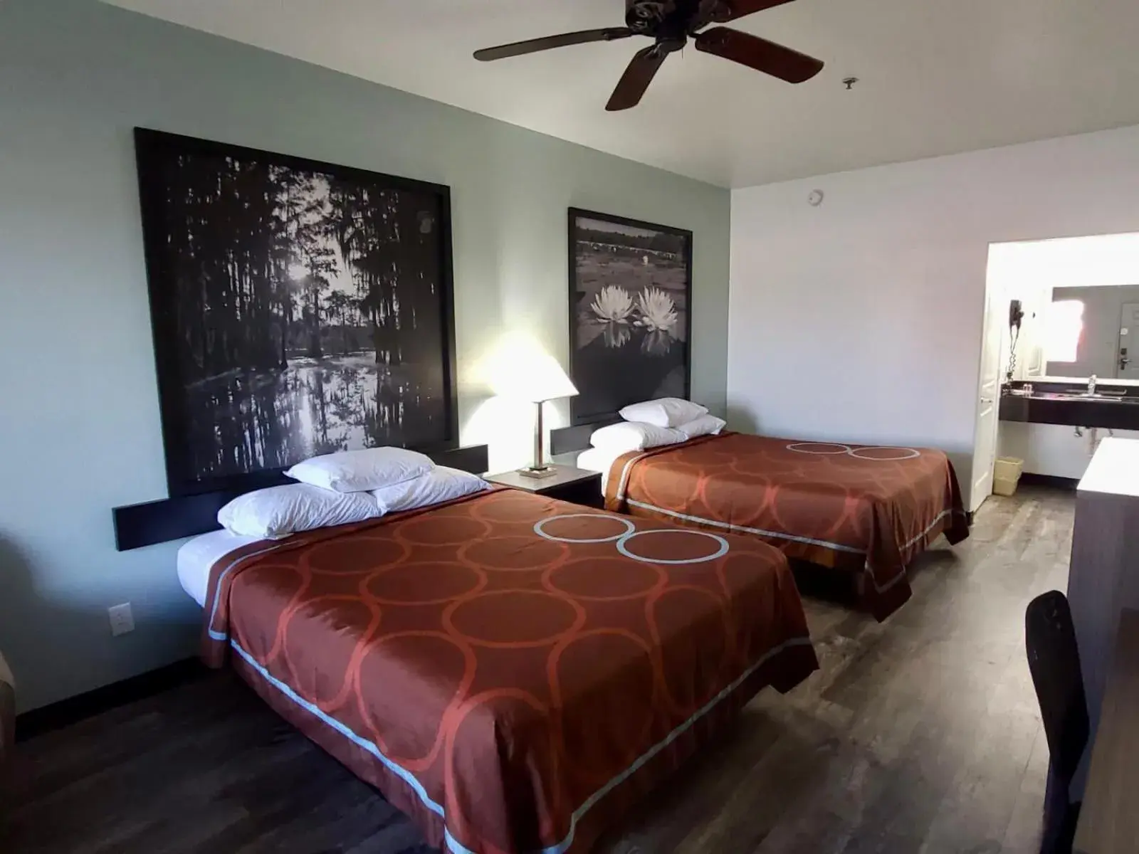 Queen Room with Two Queen Beds and Roll-In Shower - Mobility/Hearing Accessible - Non-Smoking in Super 8 by Wyndham Forney/East Dallas Queen Room with Two Queen Beds and Roll-In Shower - Mobility/Hearing Accessible - Non-Smoking in Super 8 by Wyndham Forney/East Dallas
