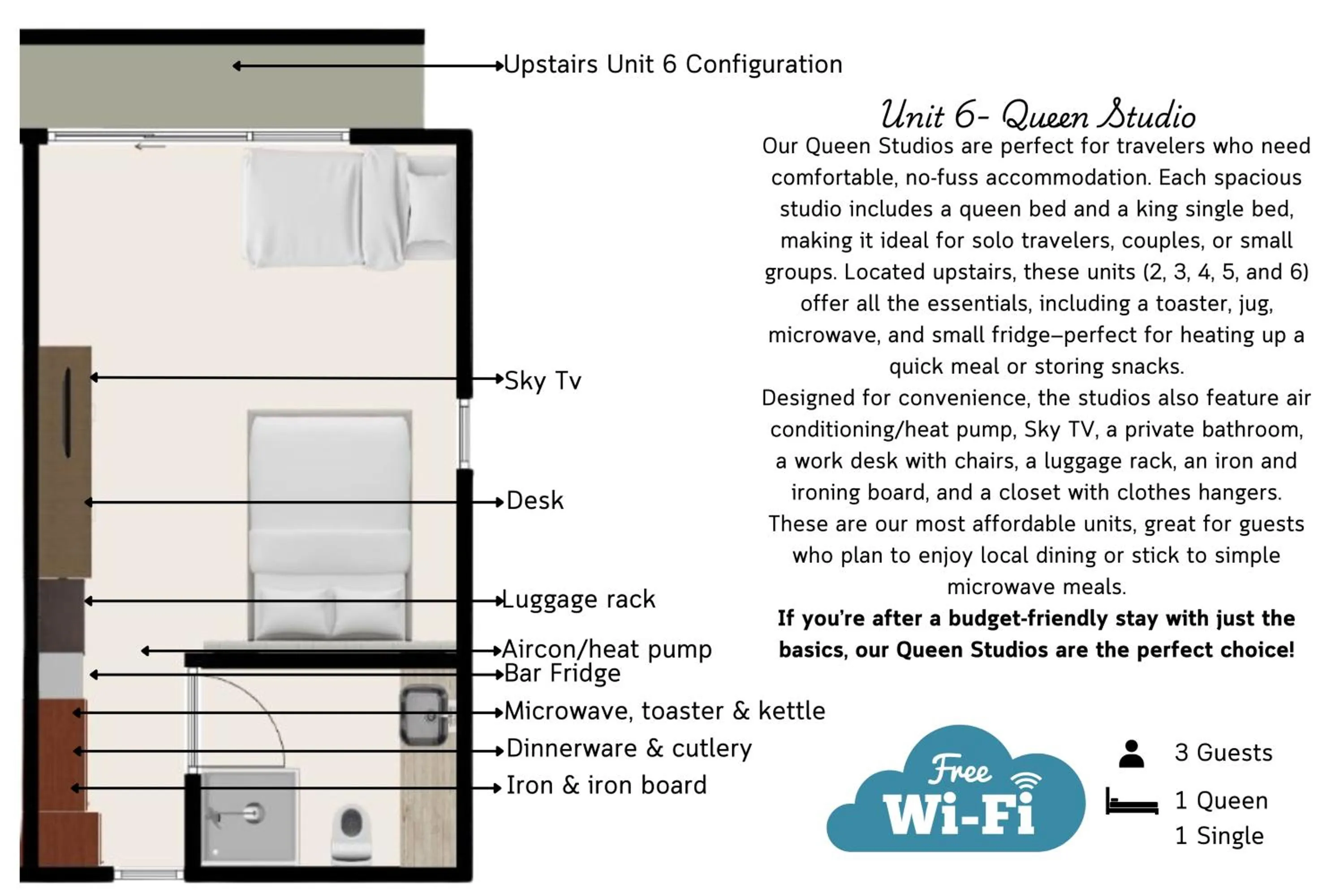 Floor plan in Waikanae Beach Motel