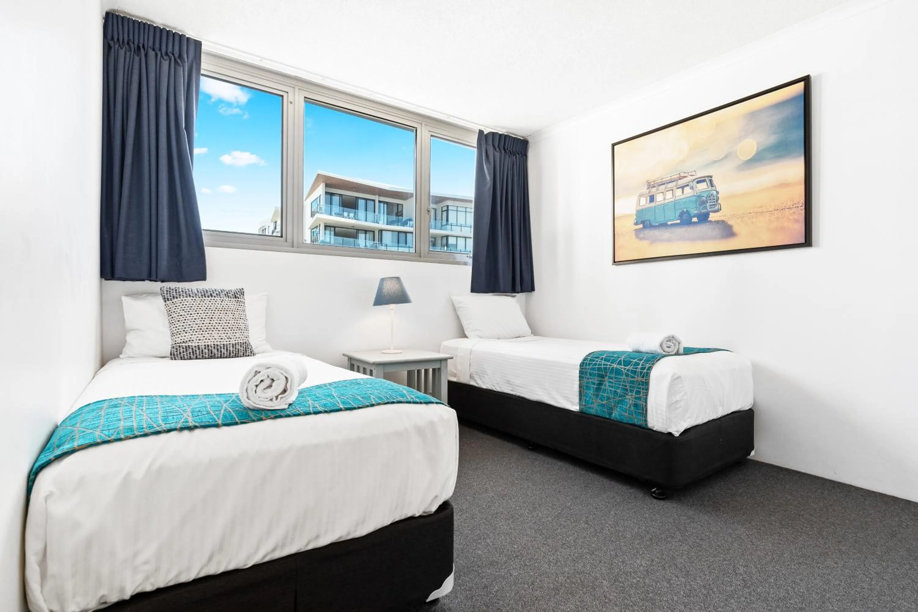 Bedroom, Bed in Northwind Beachfront Apartments