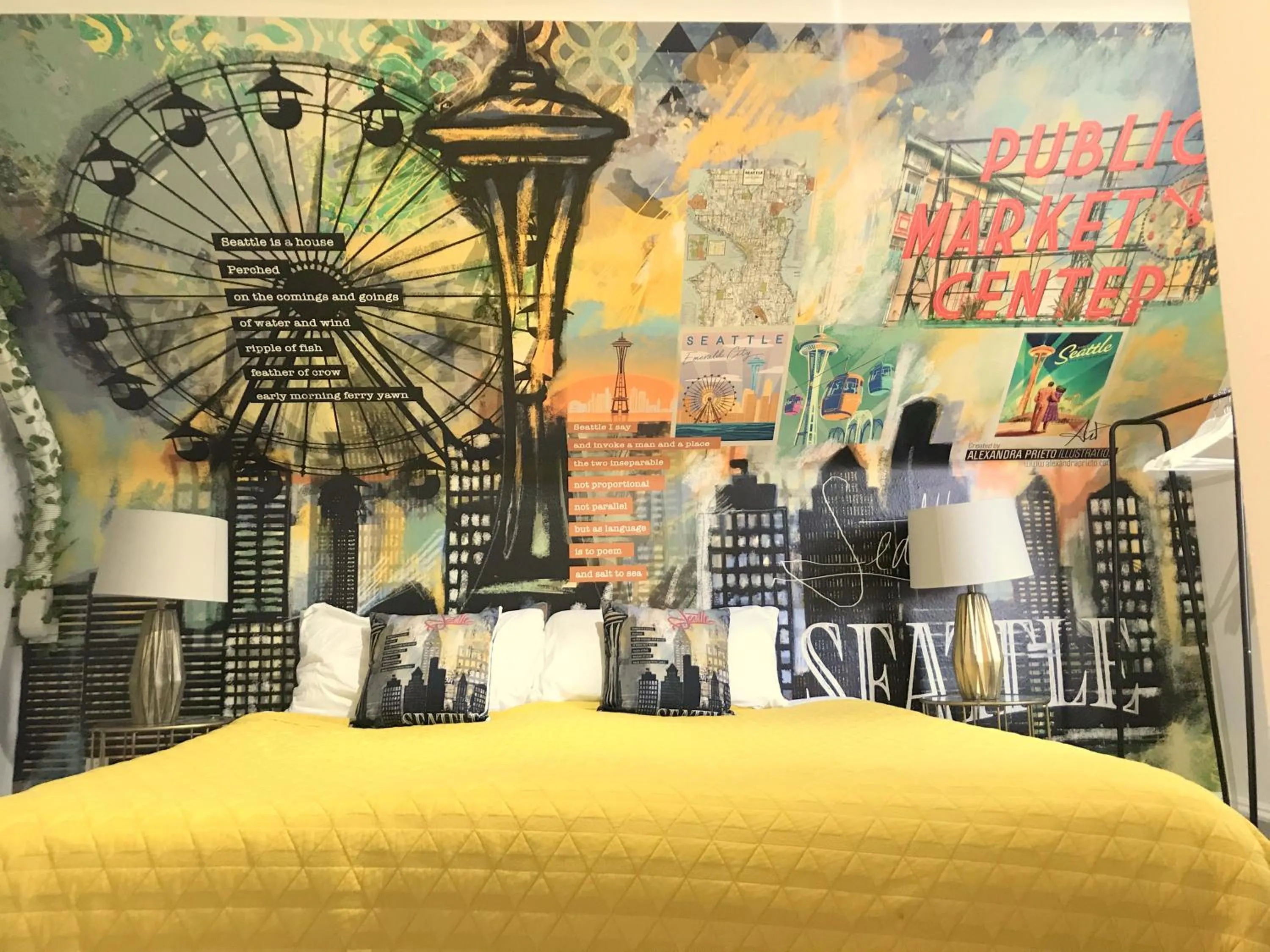 Bed in The ART INN Seattle