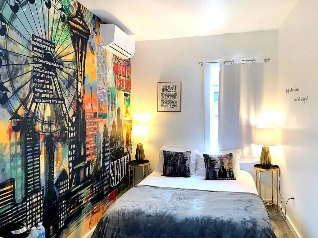 Bed in The ART INN Seattle