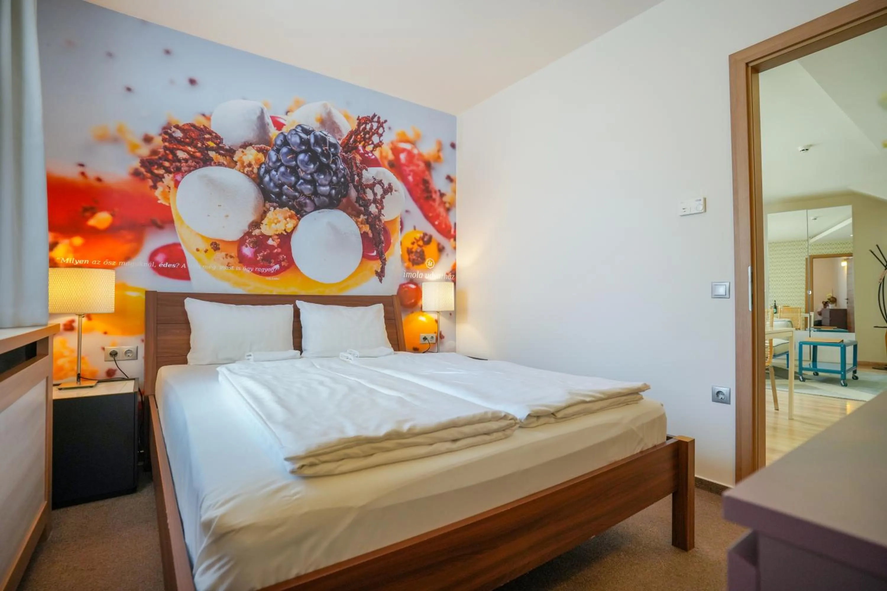 Bedroom, Bed in Imola Udvarház Dessert Hotel