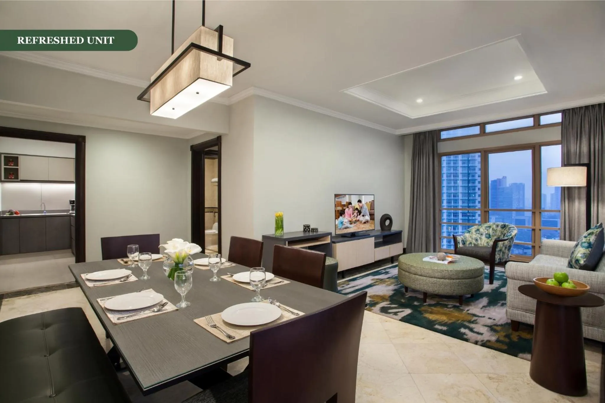 Living room, Bed in Somerset Grand Citra Jakarta