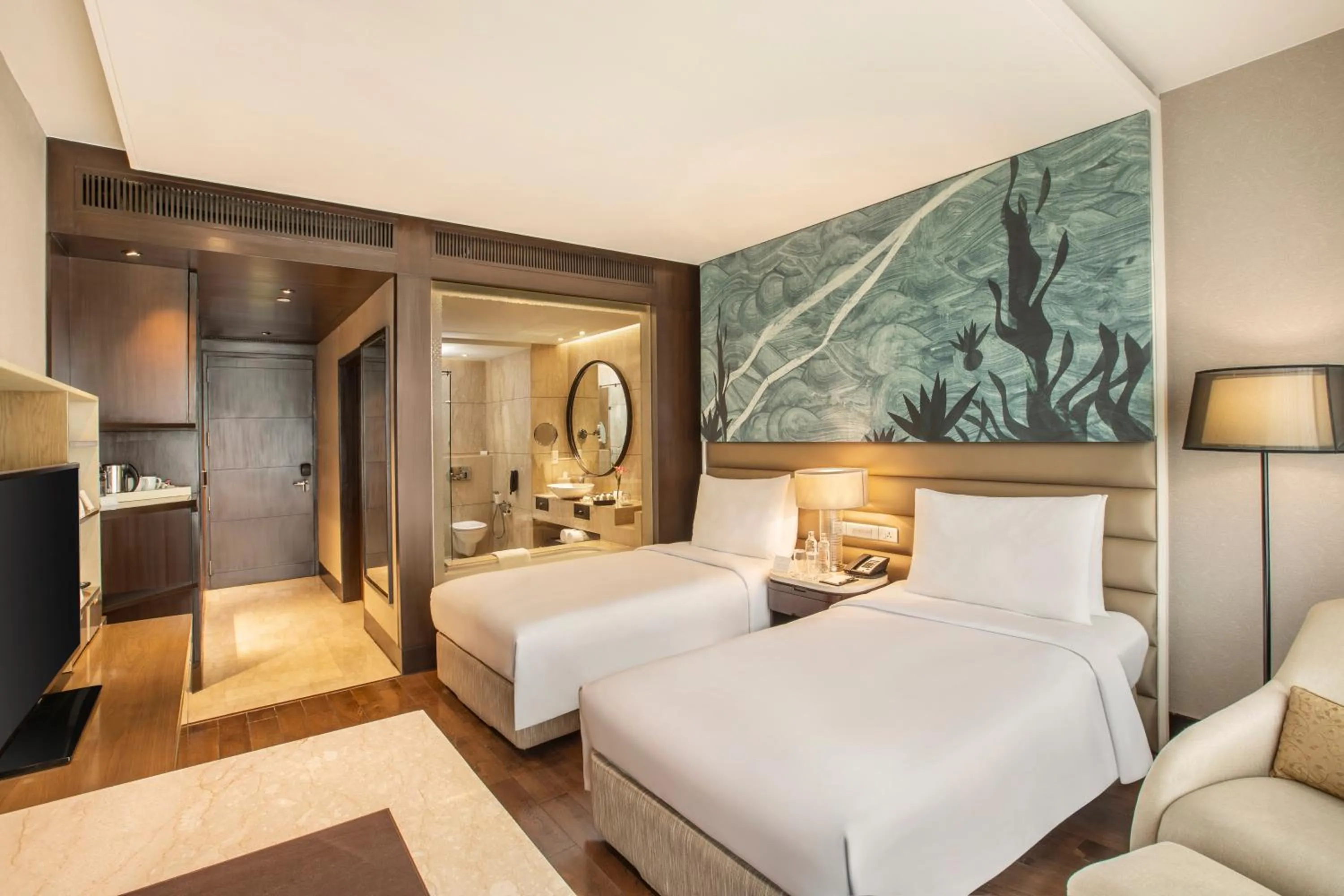 Photo of the whole room, Bed in The Leela Ambience Convention Hotel Delhi