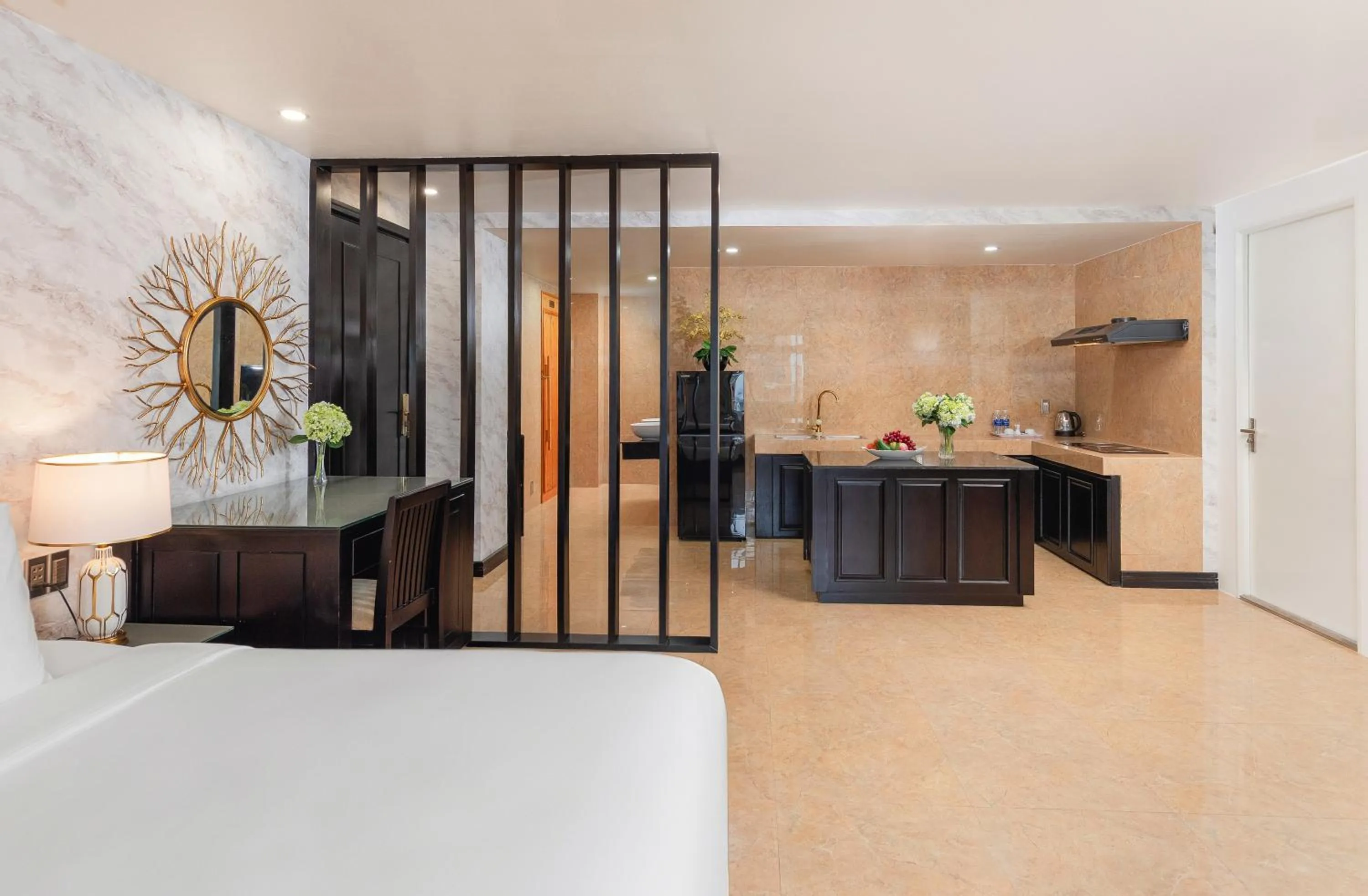 Seating area, Bed in Kay Hotel Han Riverfront