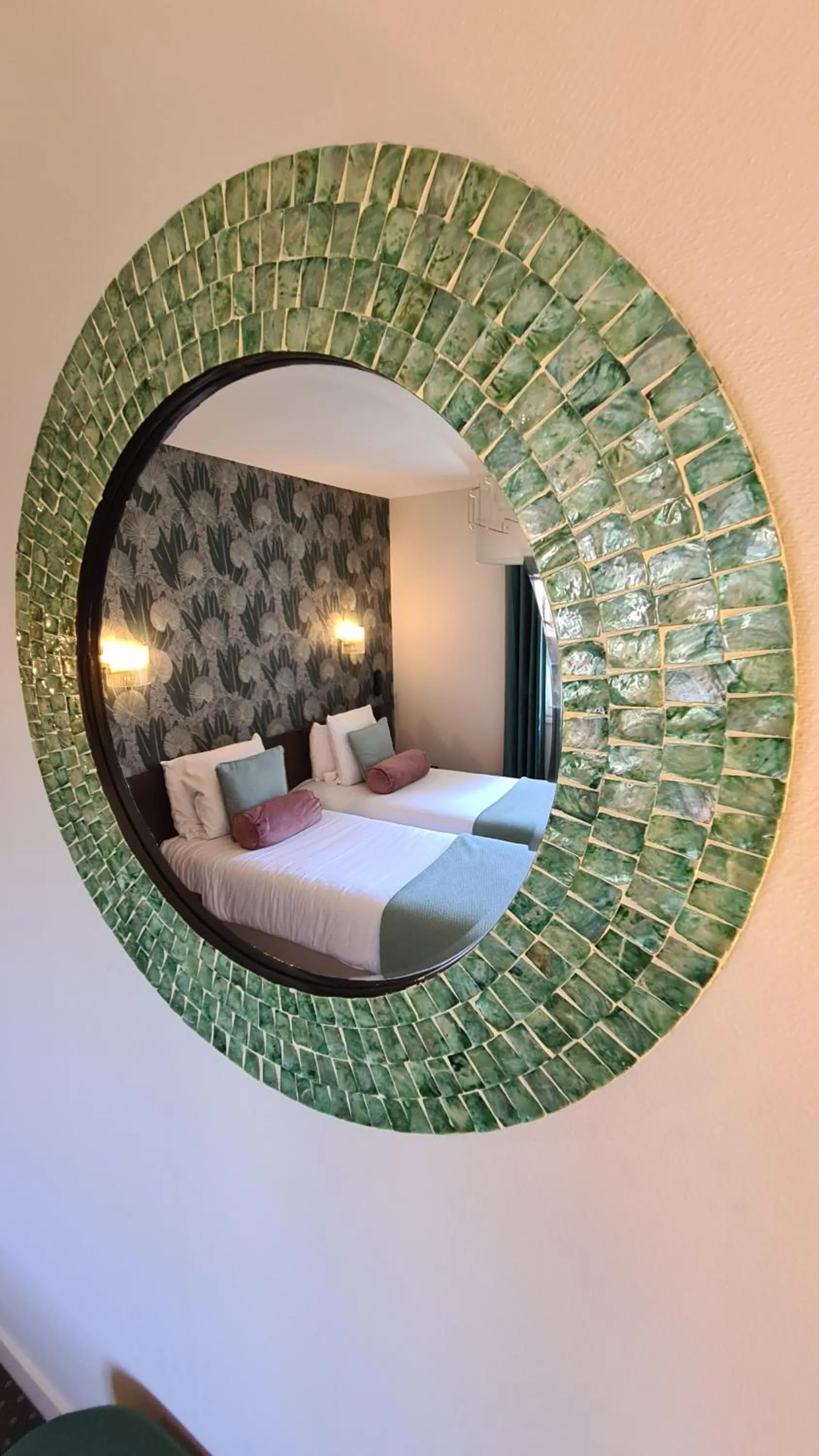 Decorative detail, Bed in Hotel Reine Mathilde