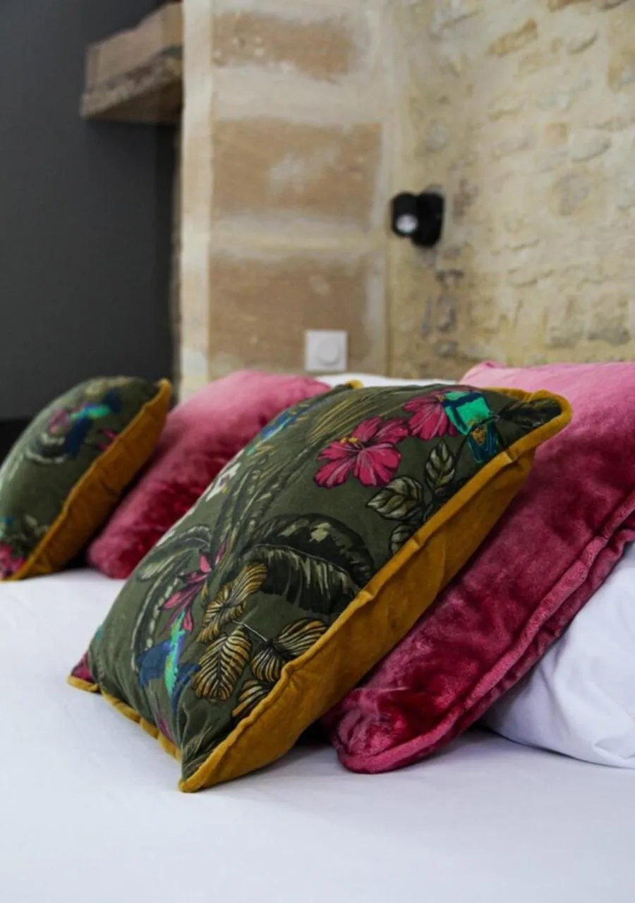 Decorative detail, Bed in Hotel Reine Mathilde