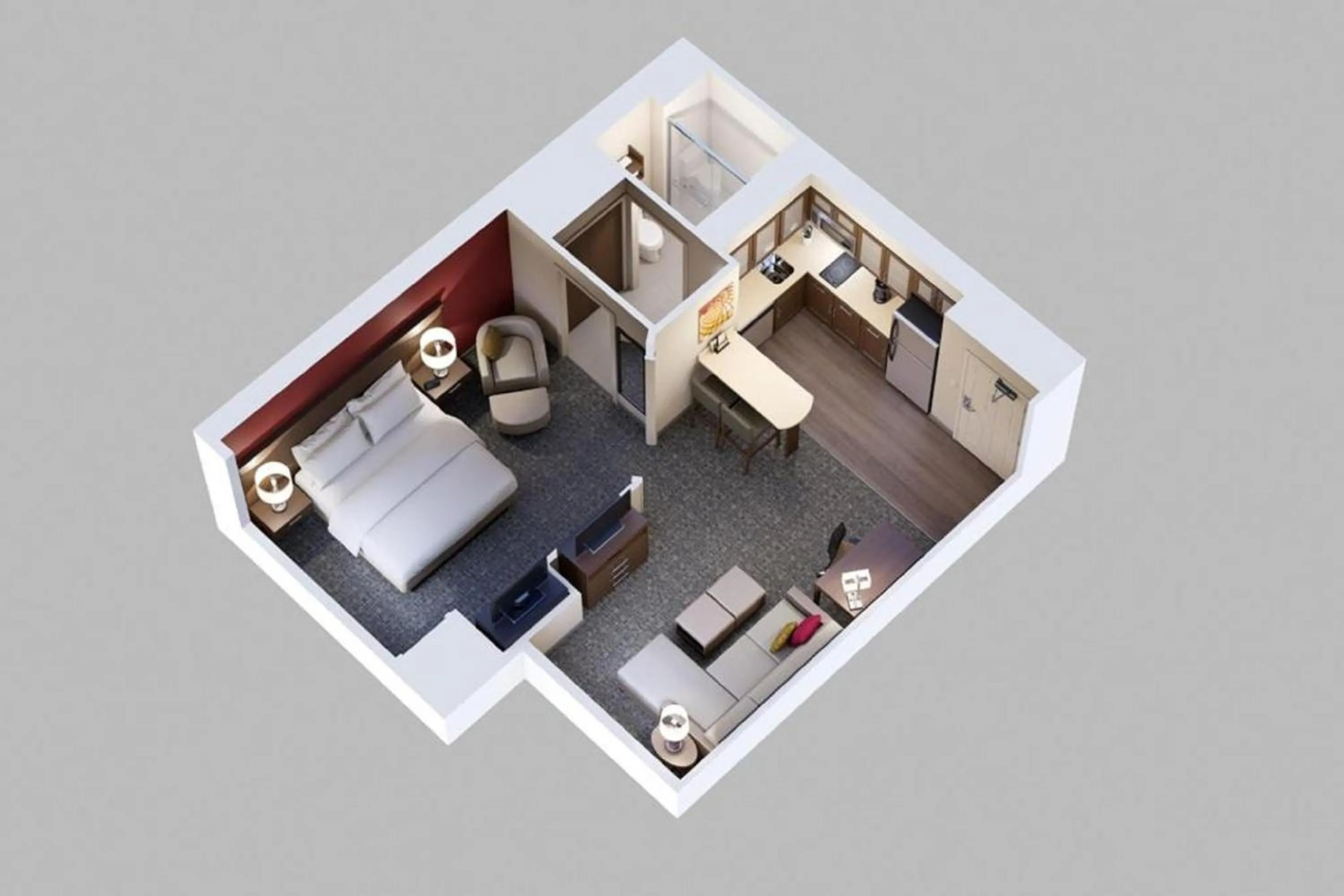 Floor plan, Bed in Staybridge Suites Charlottesville Airport by IHG
