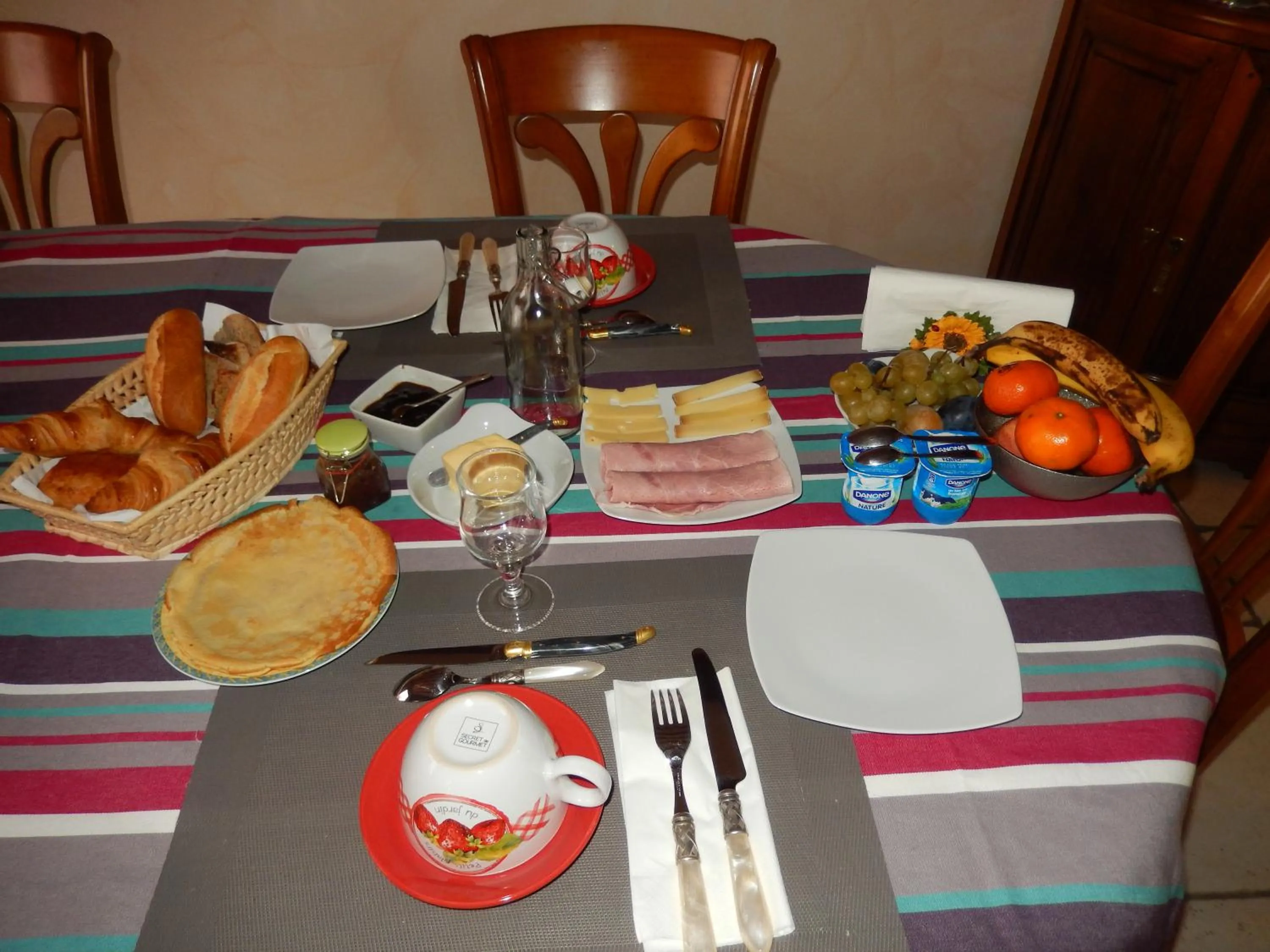 Continental breakfast in Villa De Guénifey