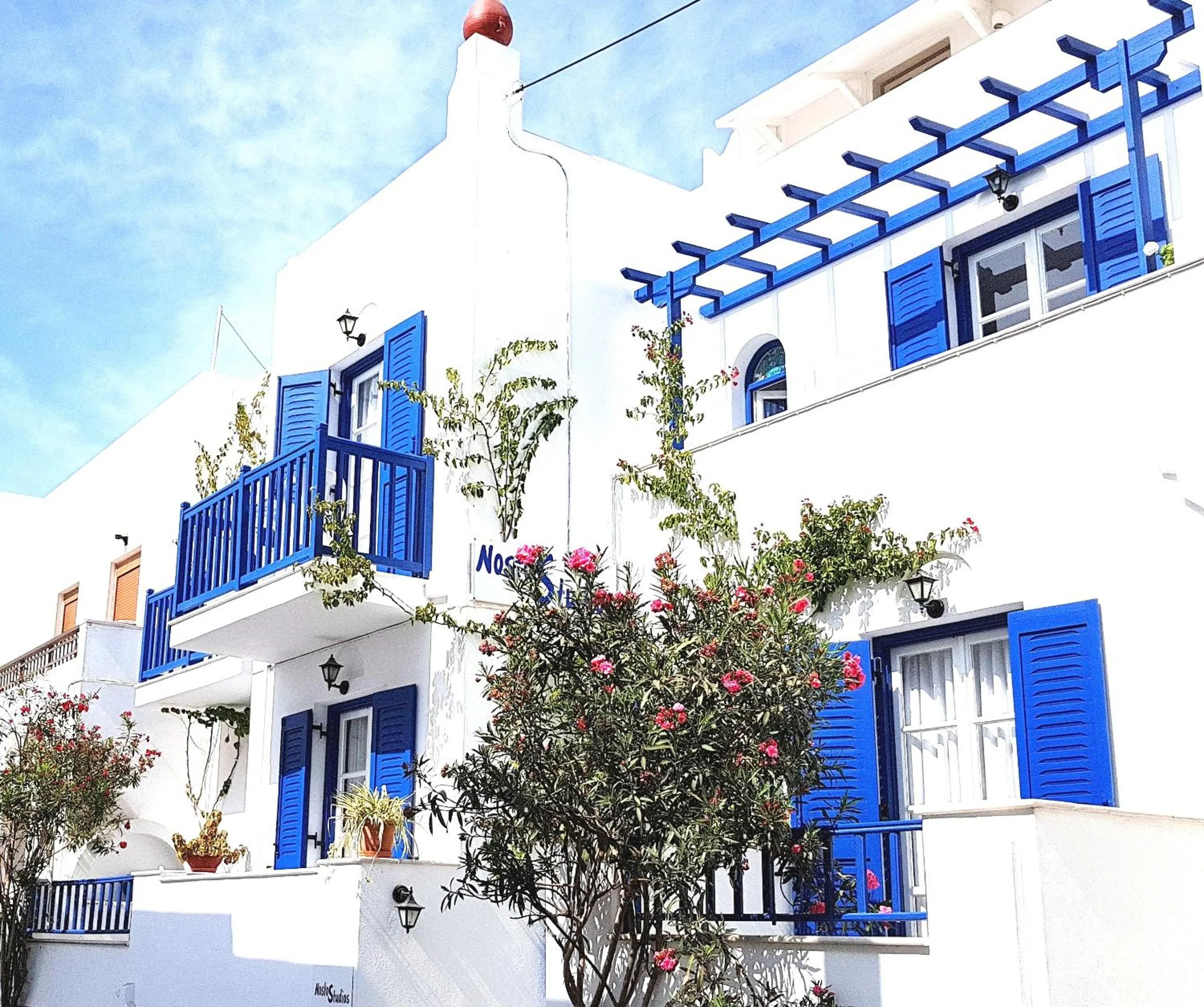 Property building in Nostos Studios at Saint George beach Agios Georgios Chora Naxos town