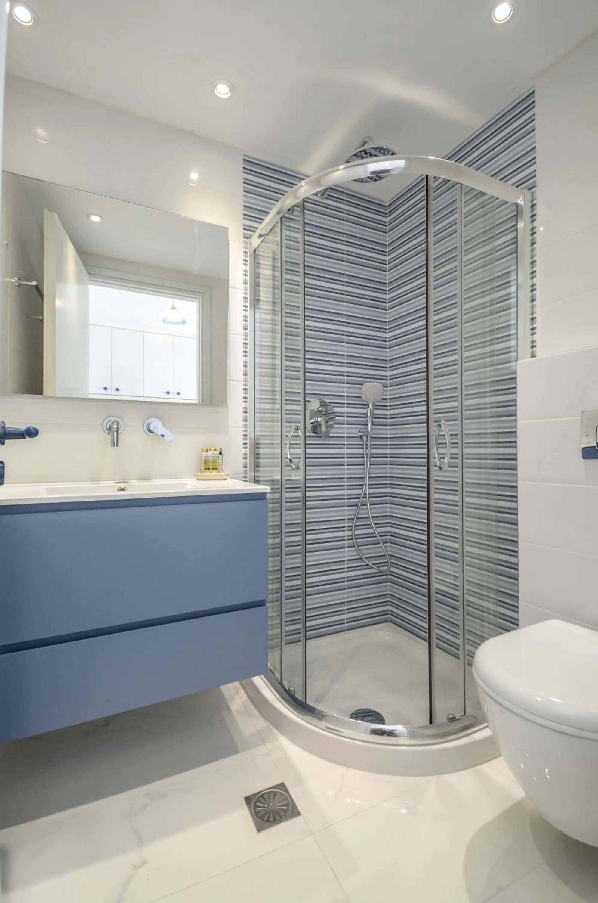 Shower in Nostos Studios at Saint George beach Agios Georgios Chora Naxos town