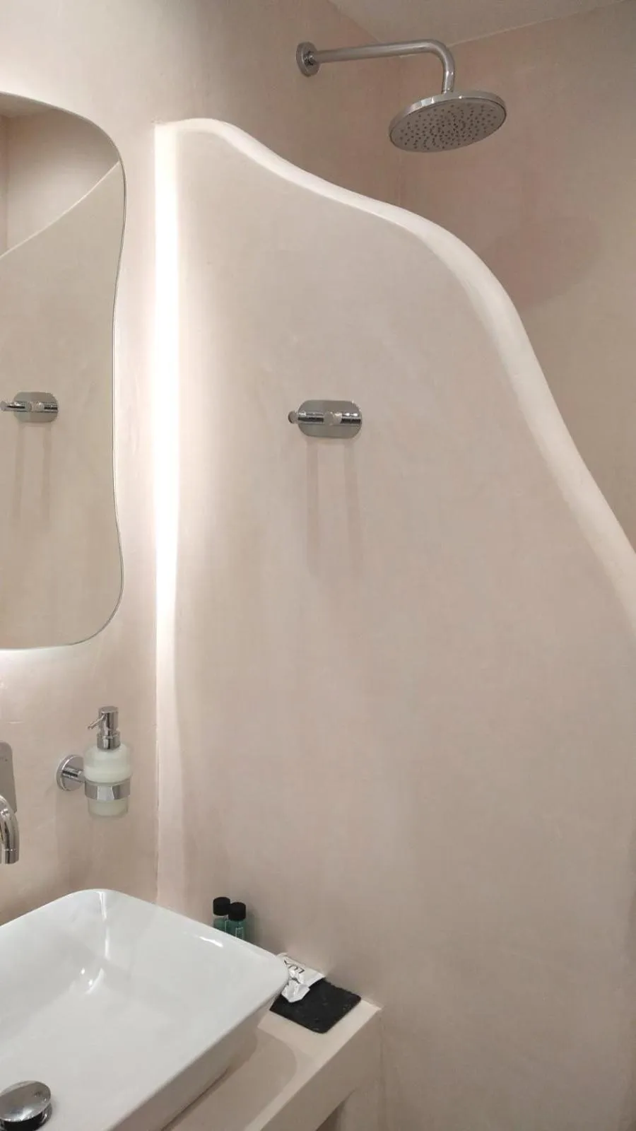 Shower in Nostos Studios at Saint George beach Agios Georgios Chora Naxos town