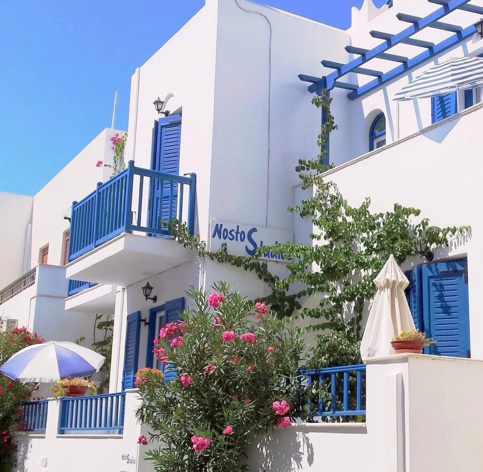 Property building in Nostos Studios at Saint George beach Agios Georgios Chora Naxos town