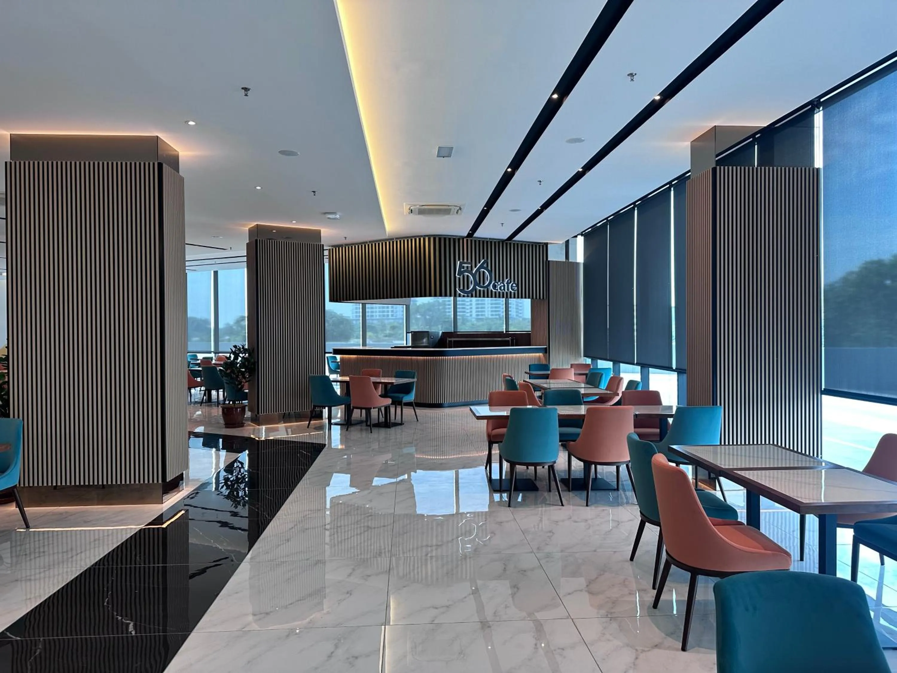 Seating area in 56 Hotel