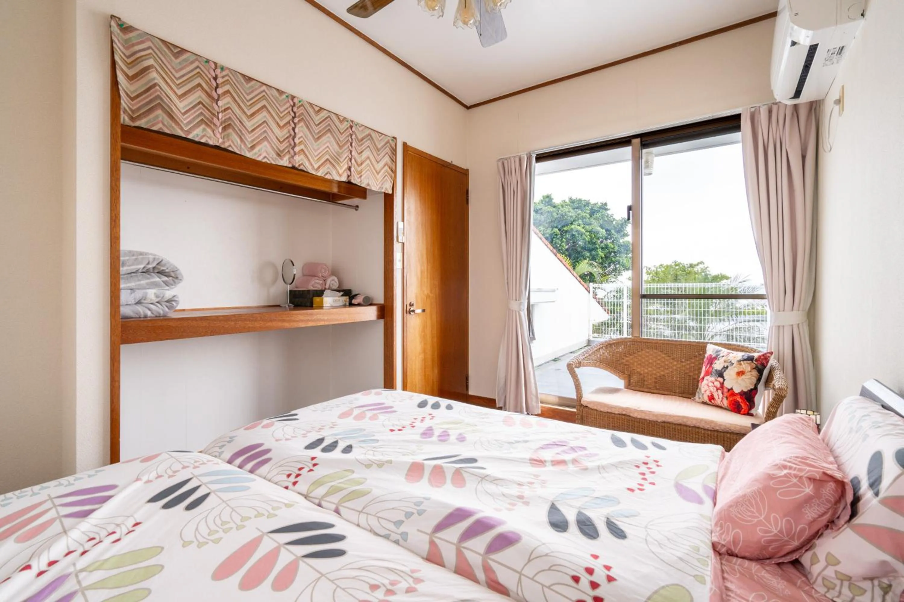 Bedroom, Bed in Beach House Yomitan