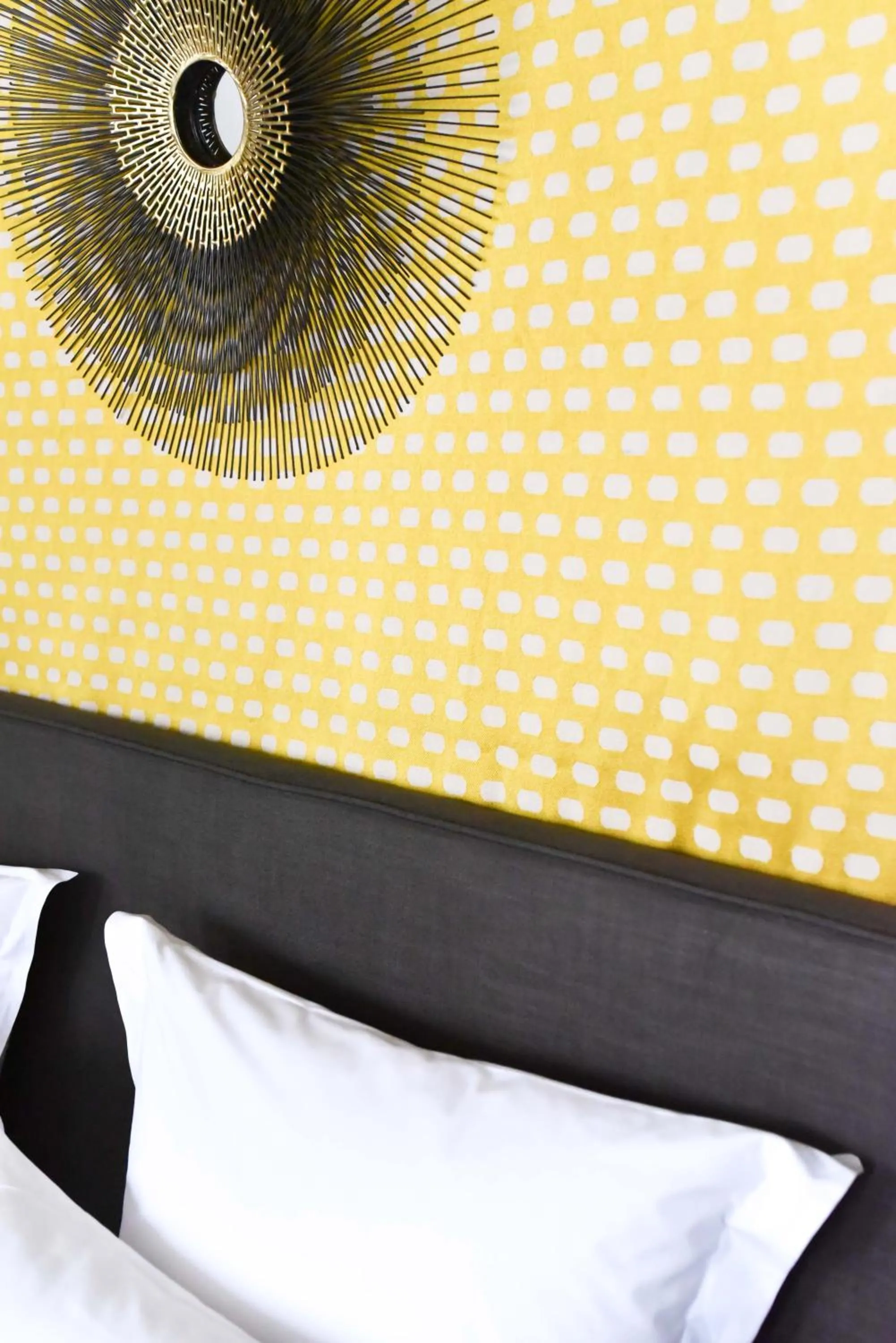 Decorative detail, Bed in Grand Hôtel du Lion d'Or