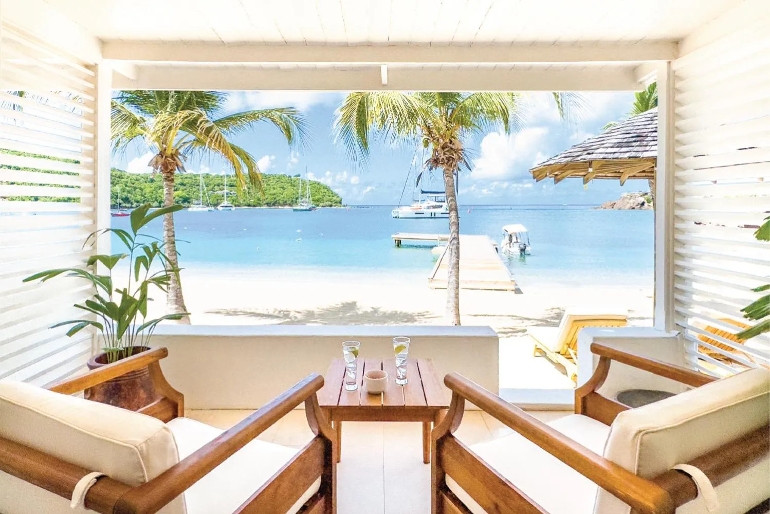 Beach cabana in The Inn at English Harbour