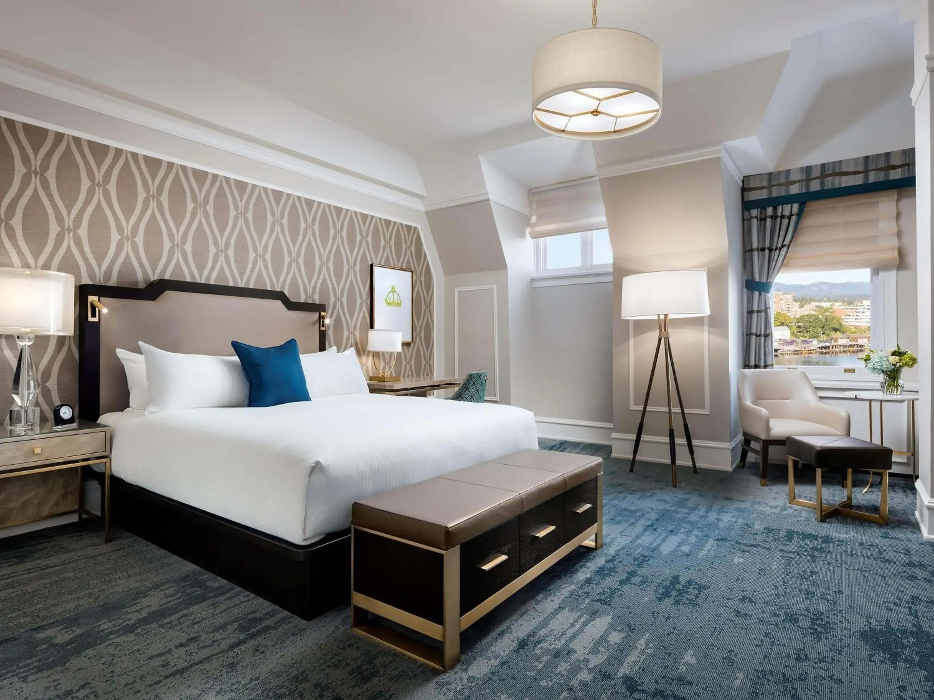 Deluxe Room with One Queen Bed and Harbor View in Fairmont Empress Hotel Deluxe Room with One Queen Bed and Harbor View in Fairmont Empress Hotel