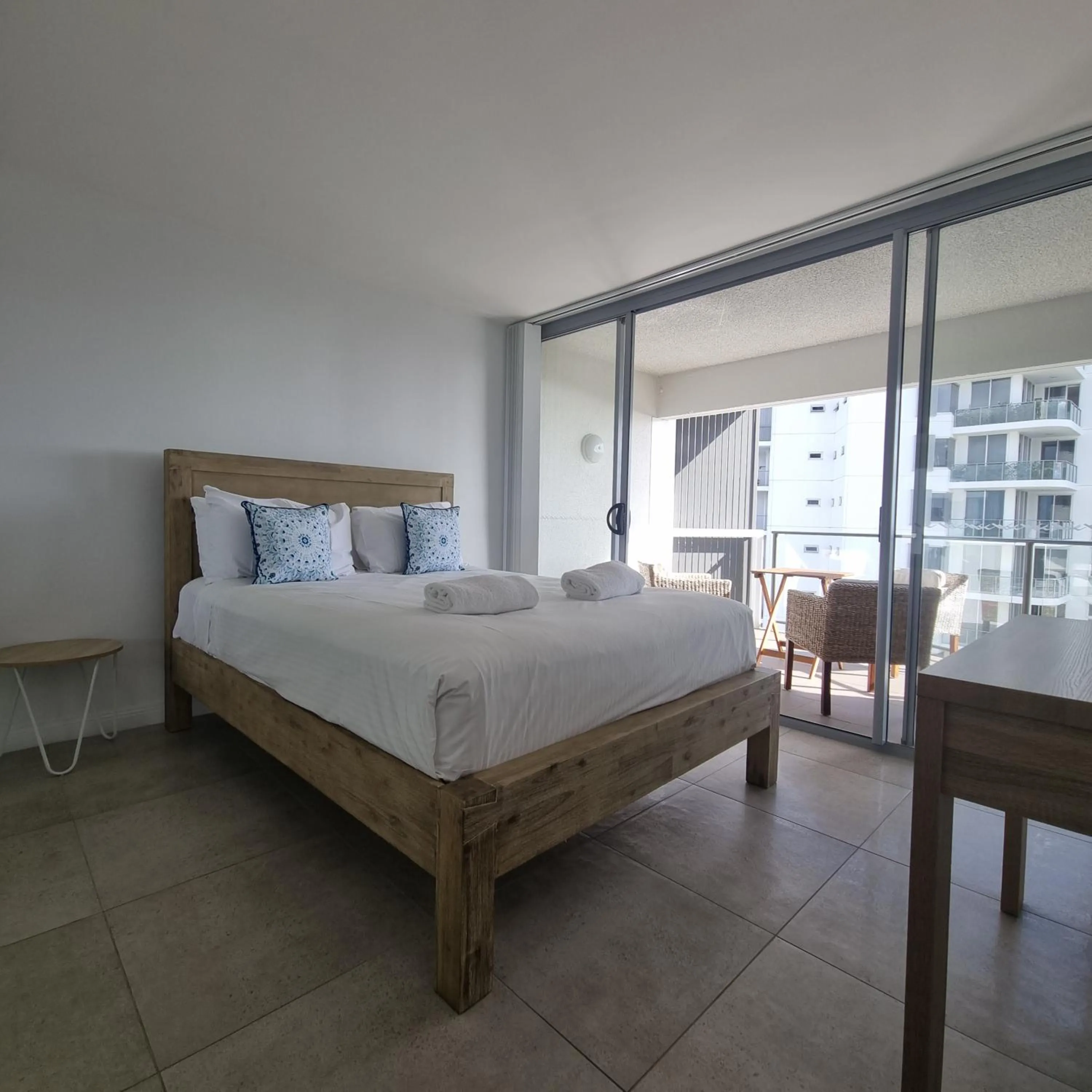 Bed in Maroochy Sands Holiday Apartments