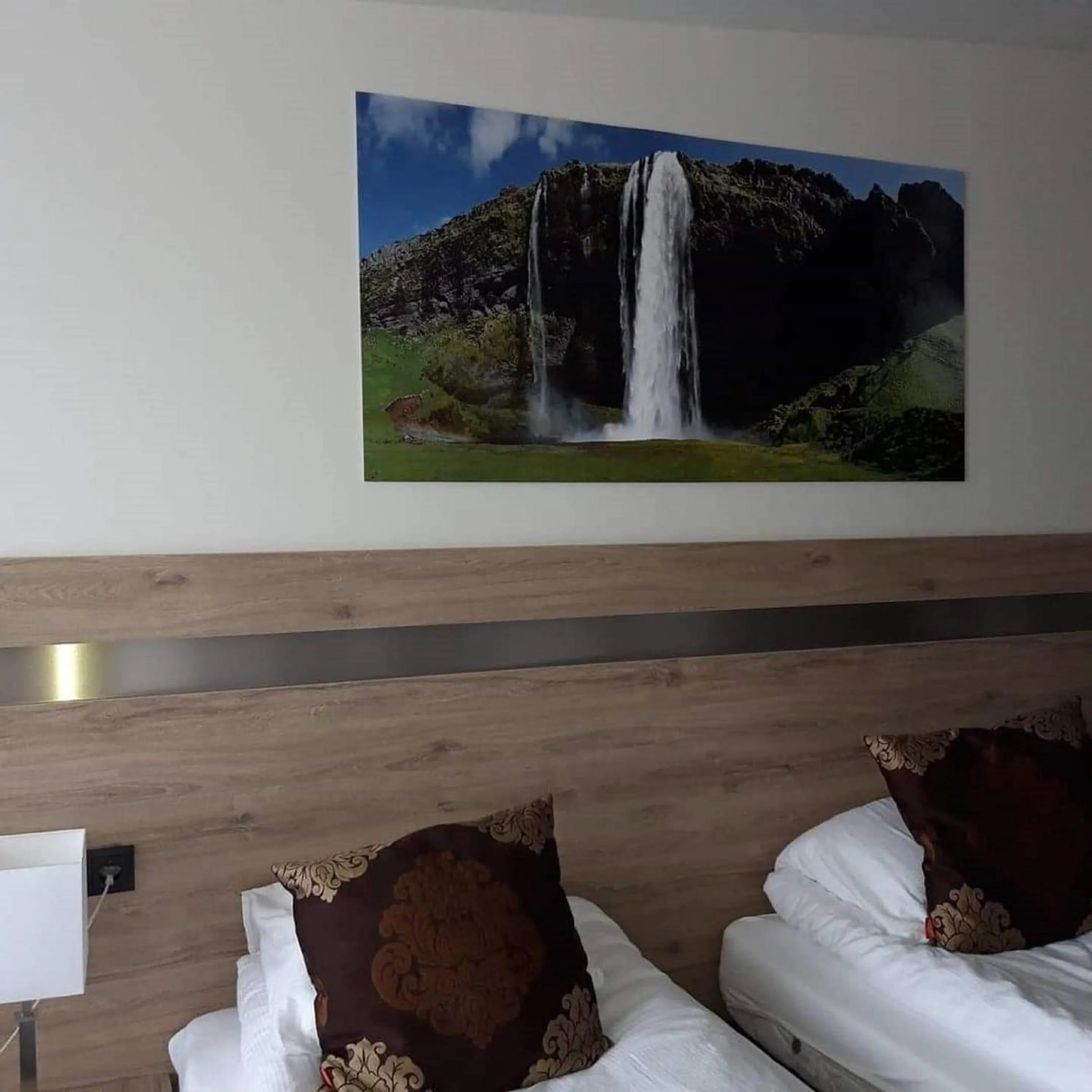 Decorative detail, Bed in Hotel Duus by Keflavik Airport