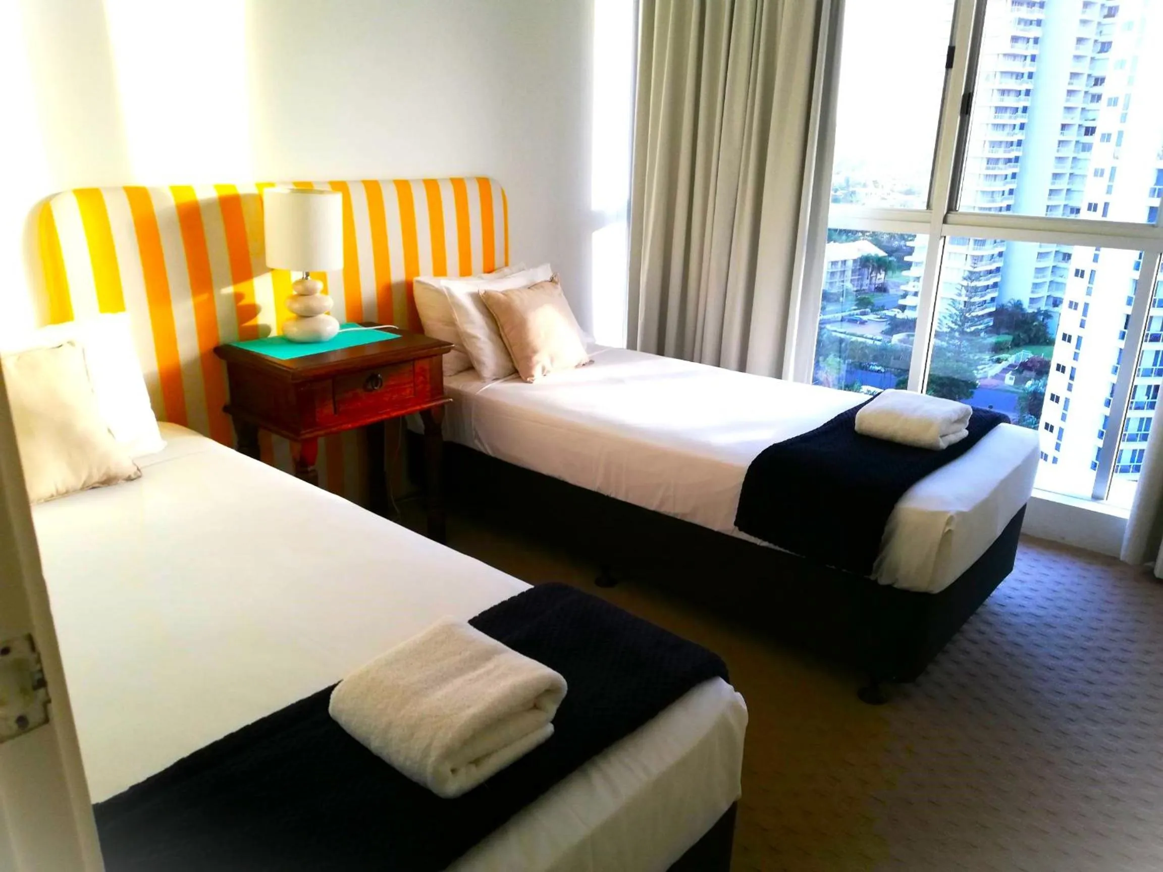 Bedroom, Bed in Golden Sands on the Beach - Absolute Beachfront Apartments