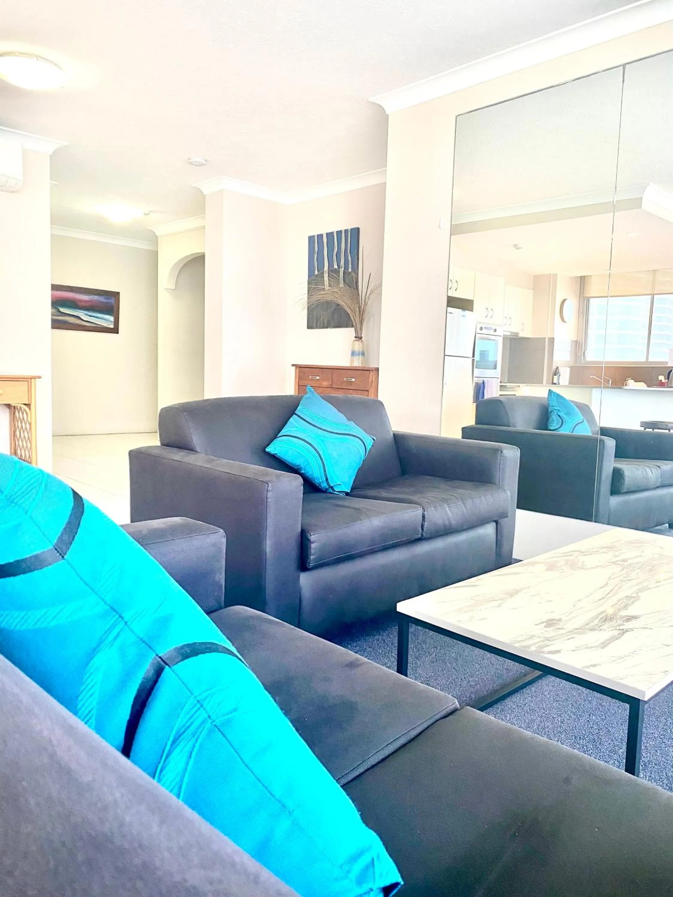 Living room in Golden Sands on the Beach - Absolute Beachfront Apartments