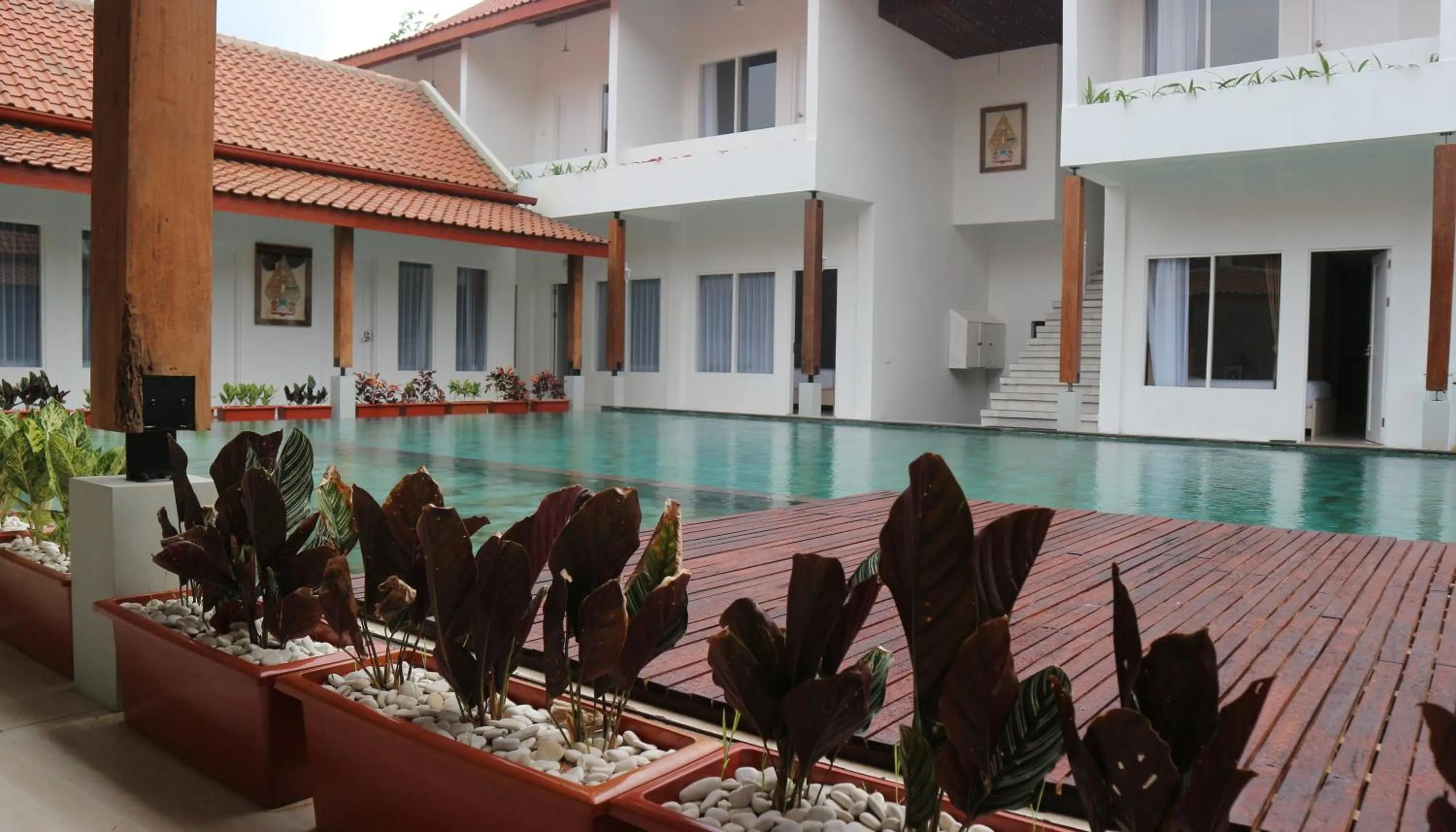 Pool view in Sinom Borobudur Heritage Hotel