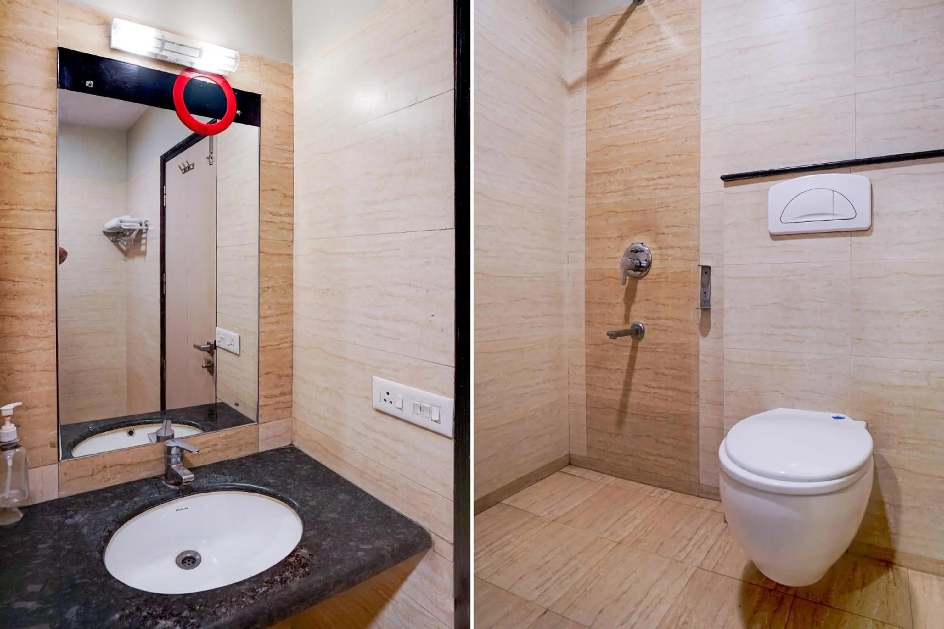 Bathroom in Super Townhouse Bani Park Formerly Aroma Residency