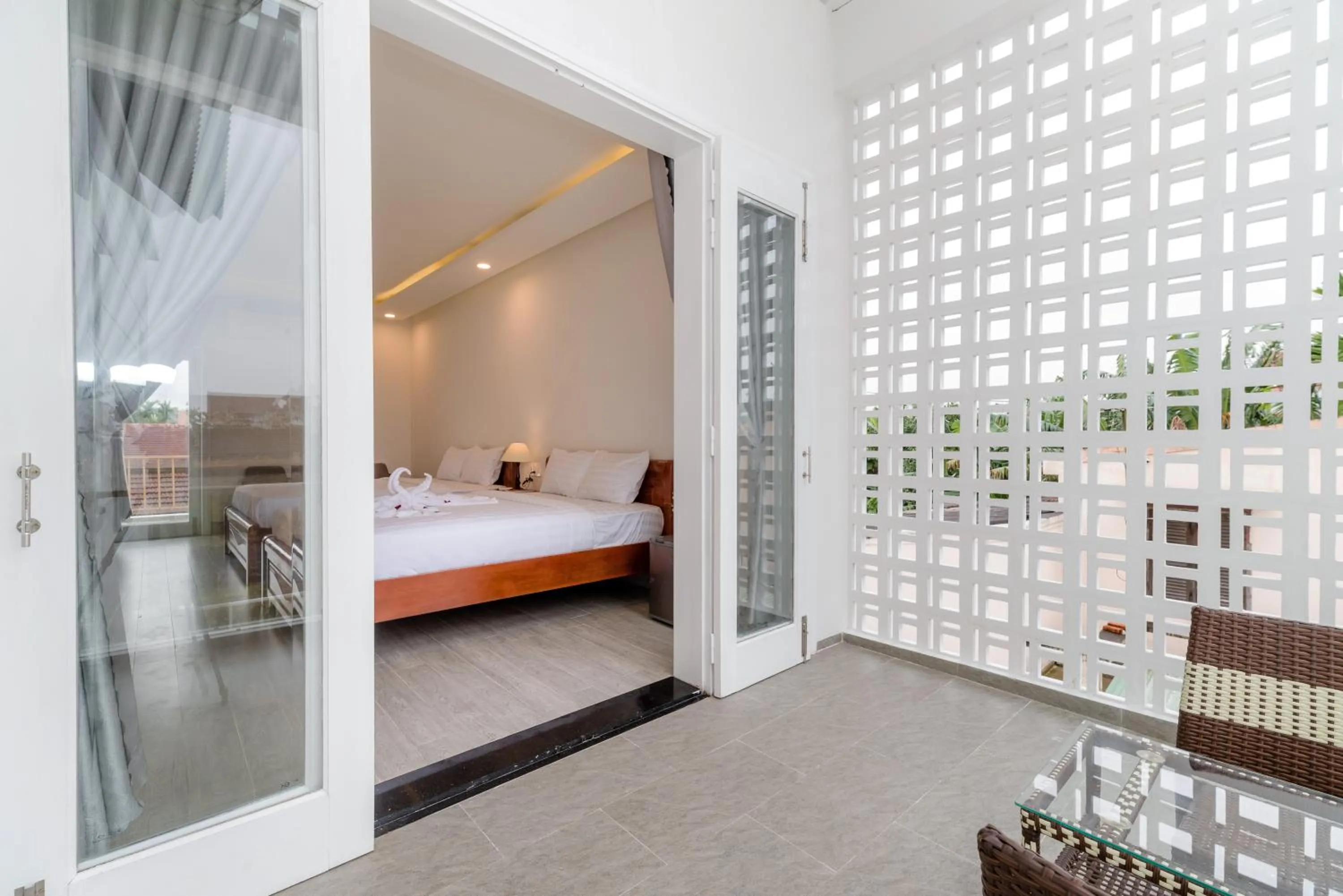 Balcony/Terrace, Bed in Chi Thanh Villa