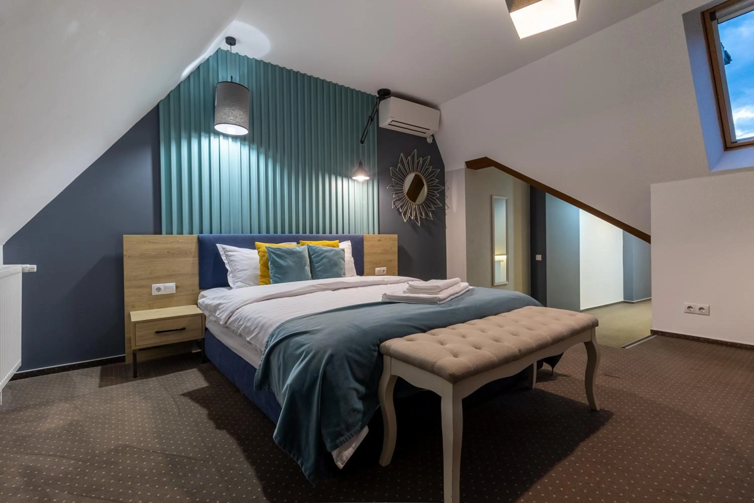 Photo of the whole room, Bed in Lumiere House Sibiu