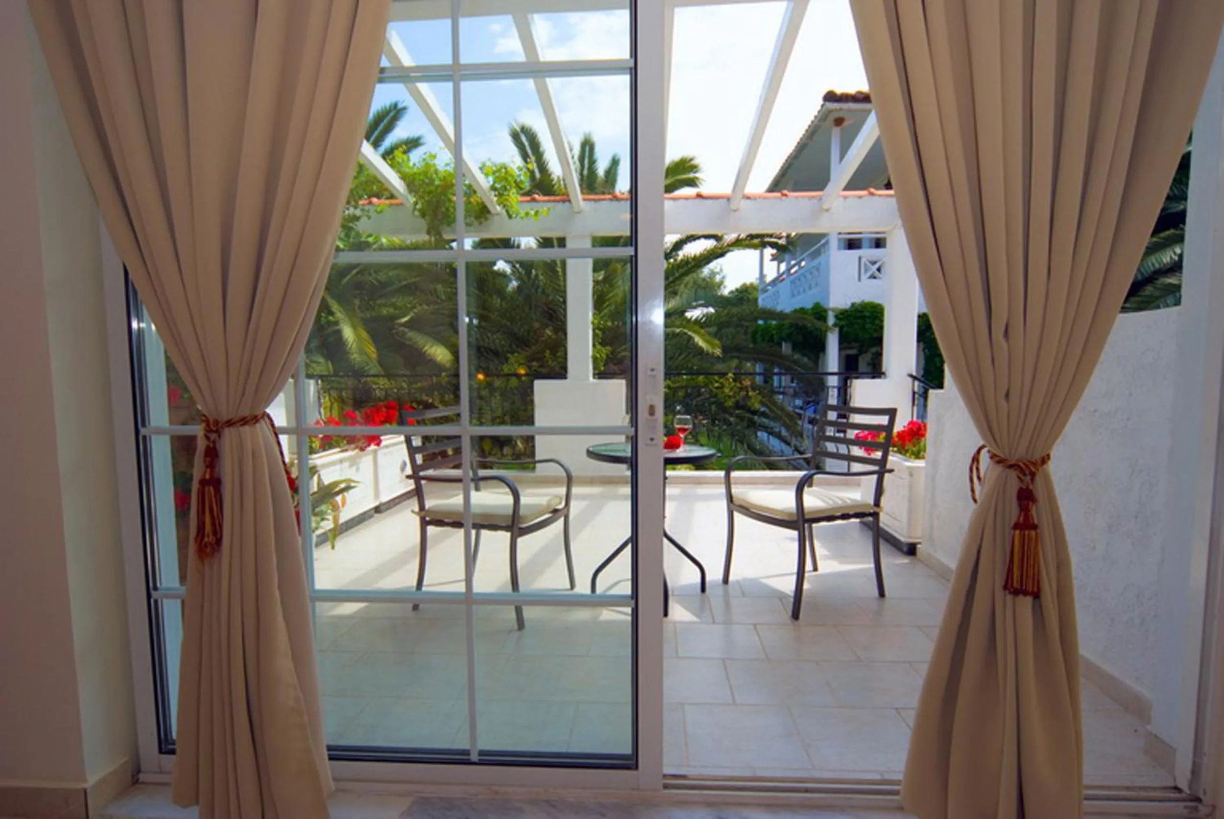 Patio in Porfi Beach Hotel