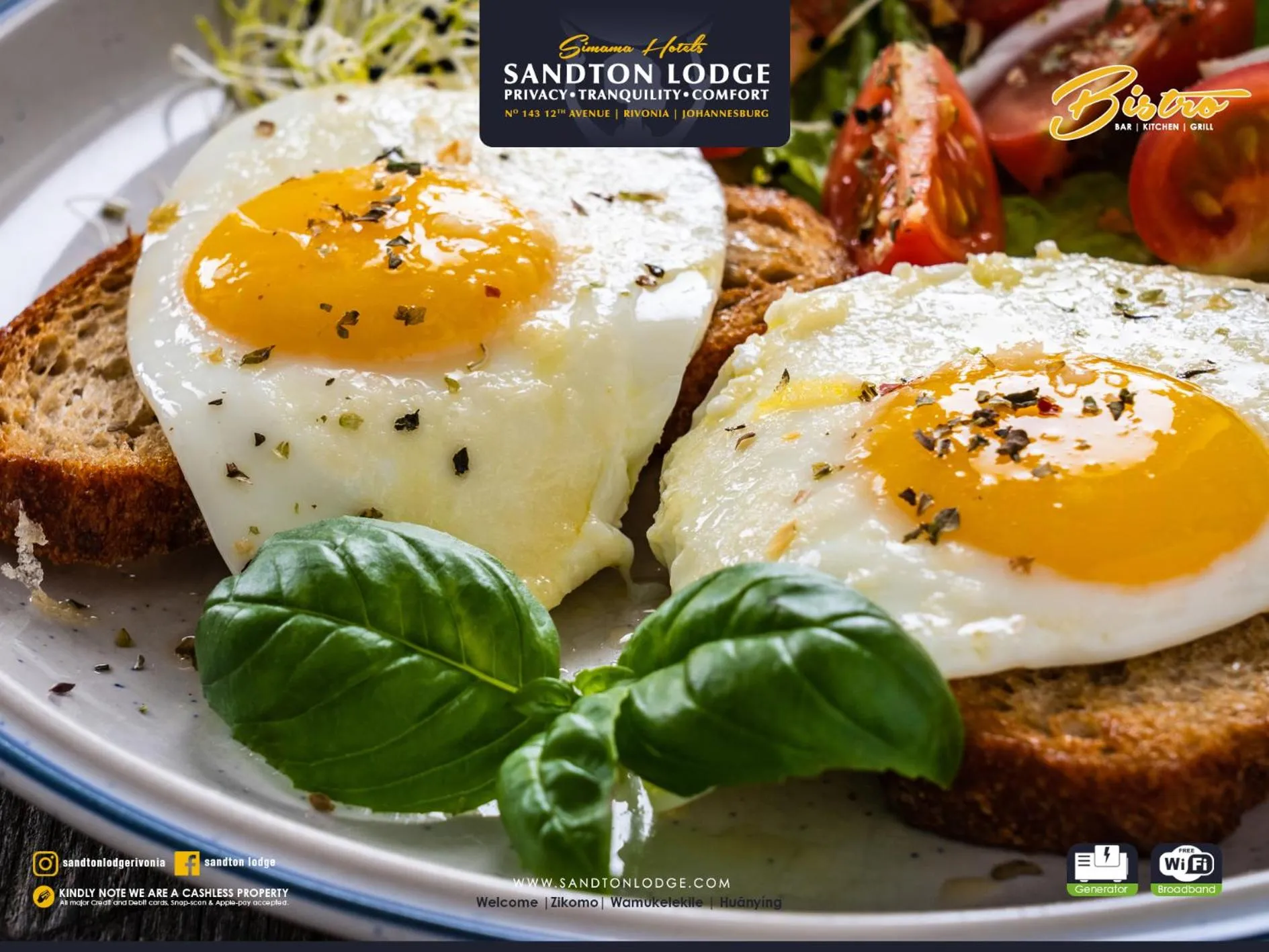 Breakfast in Sandton Lodge Rivonia