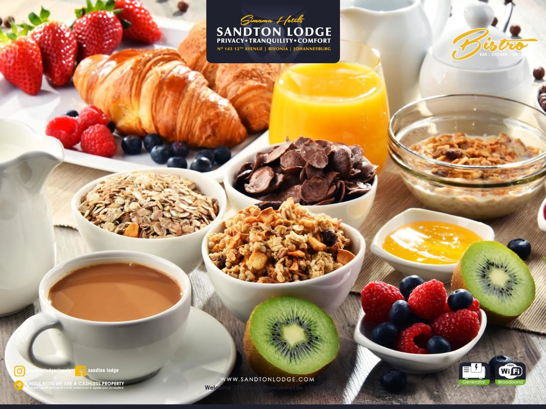 Breakfast in Sandton Lodge Rivonia