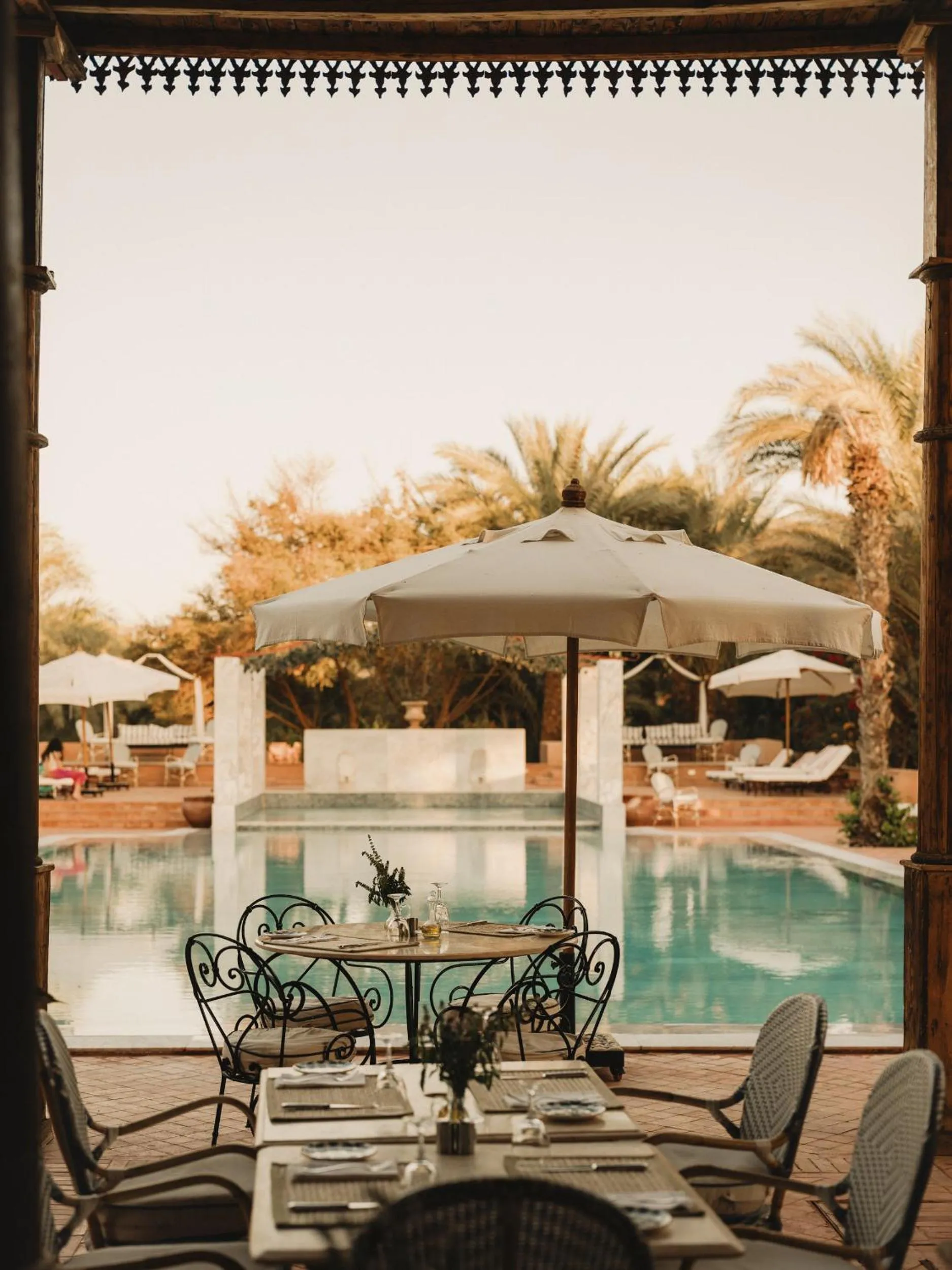 Pool view in Al Moudira Hotel