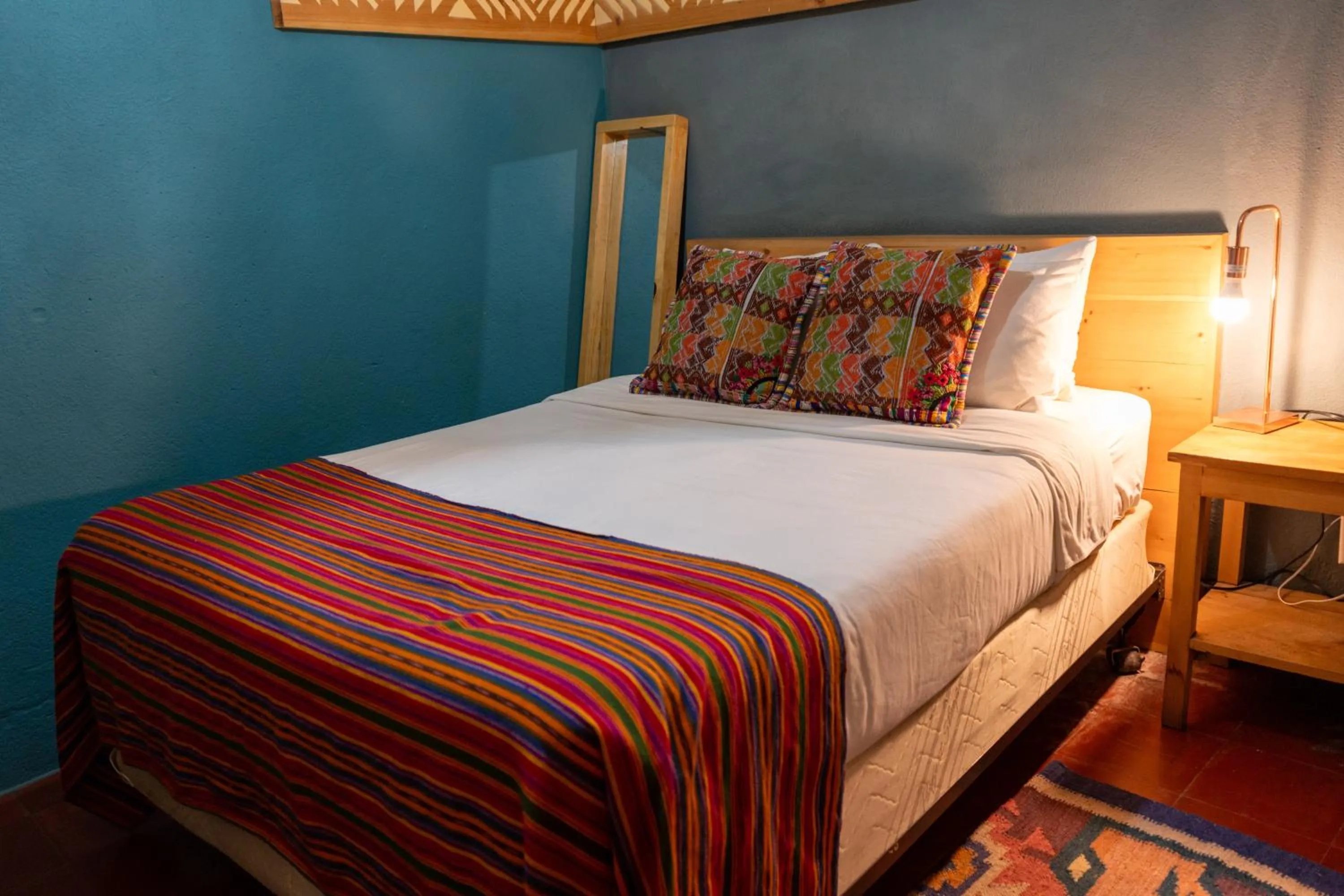 Bed in Socialtel Atitlan