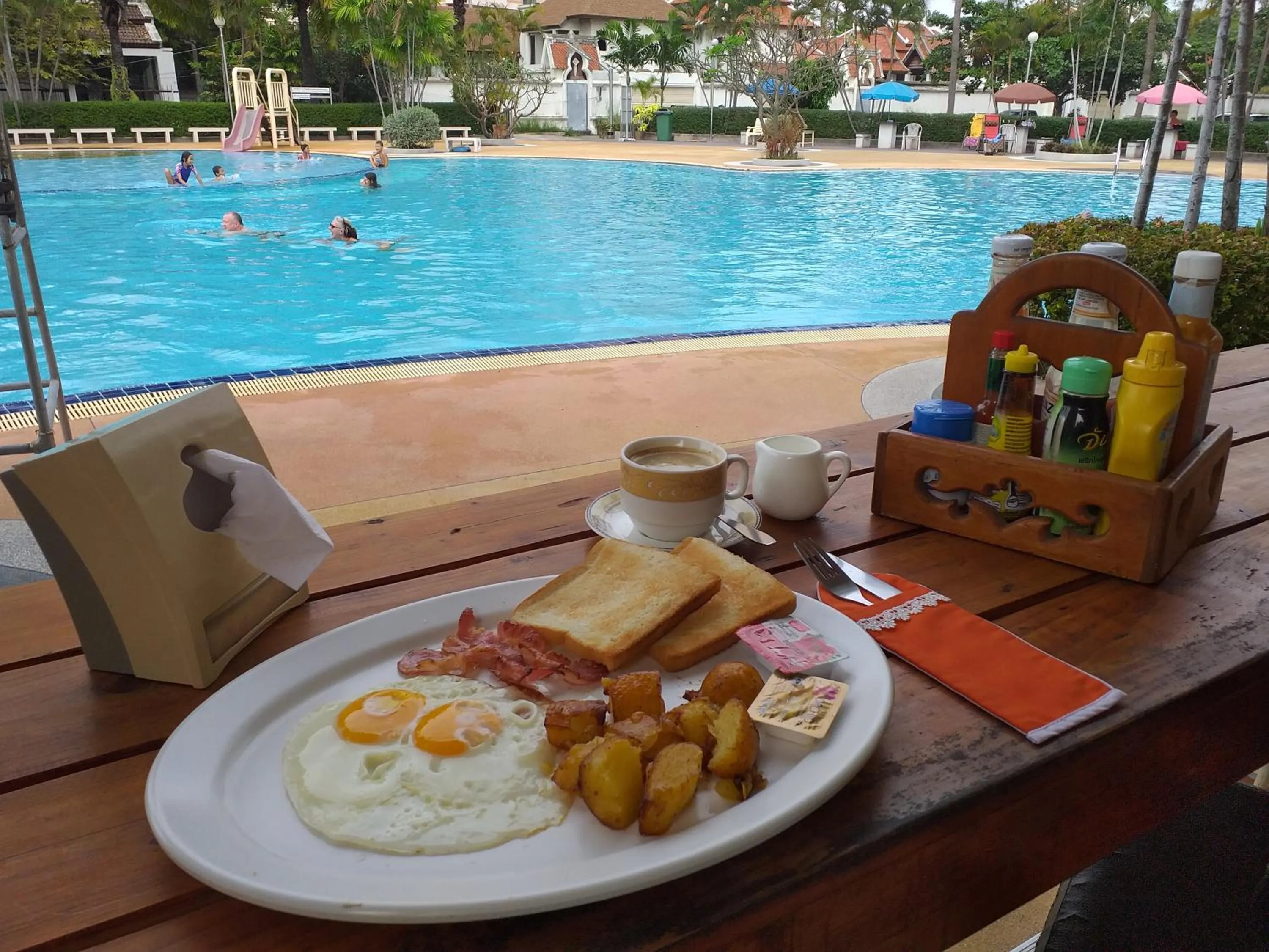 American breakfast in B&B view talay 1 jomtien pattaya