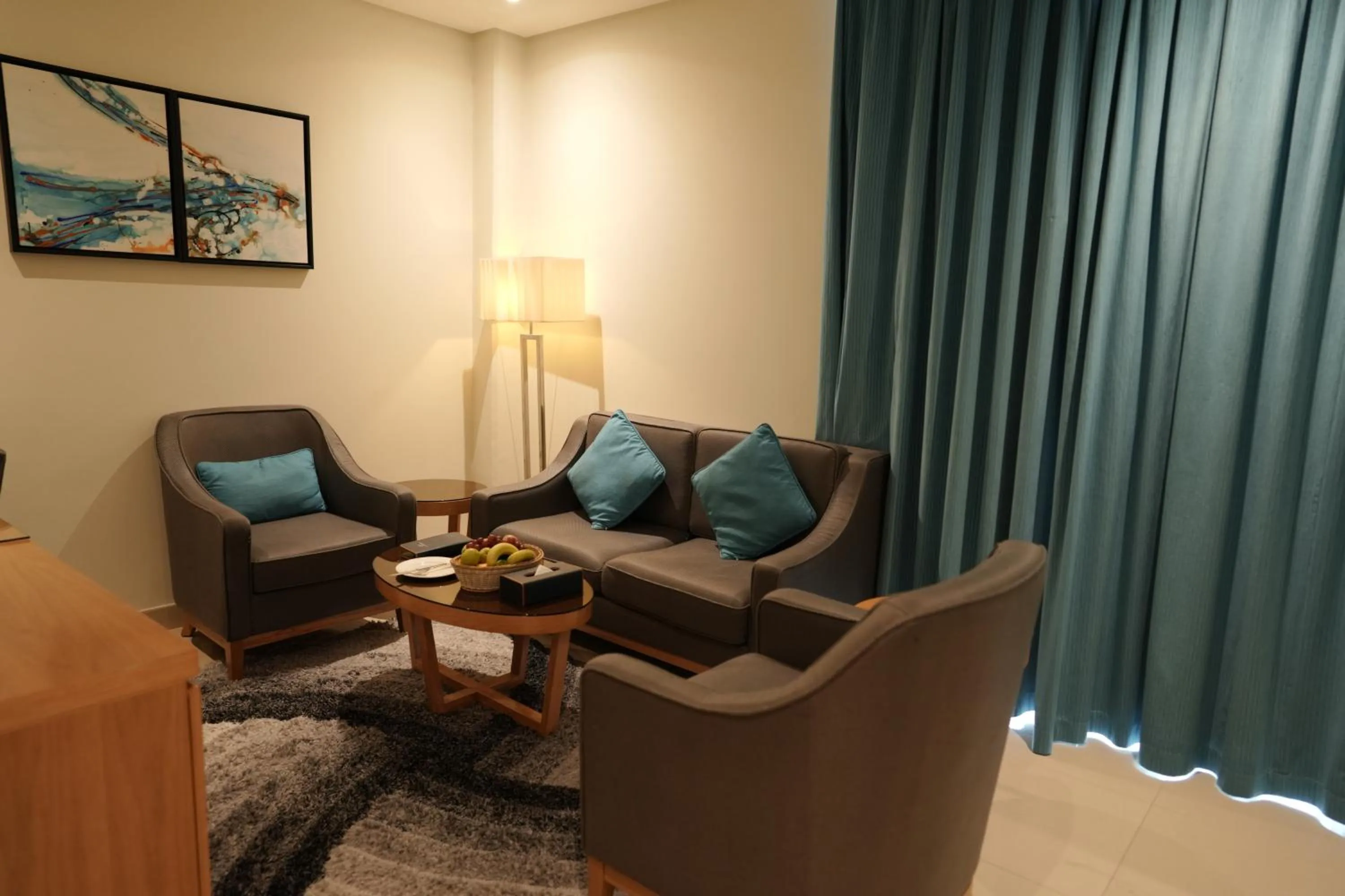 Seating area in Meshal Hotel