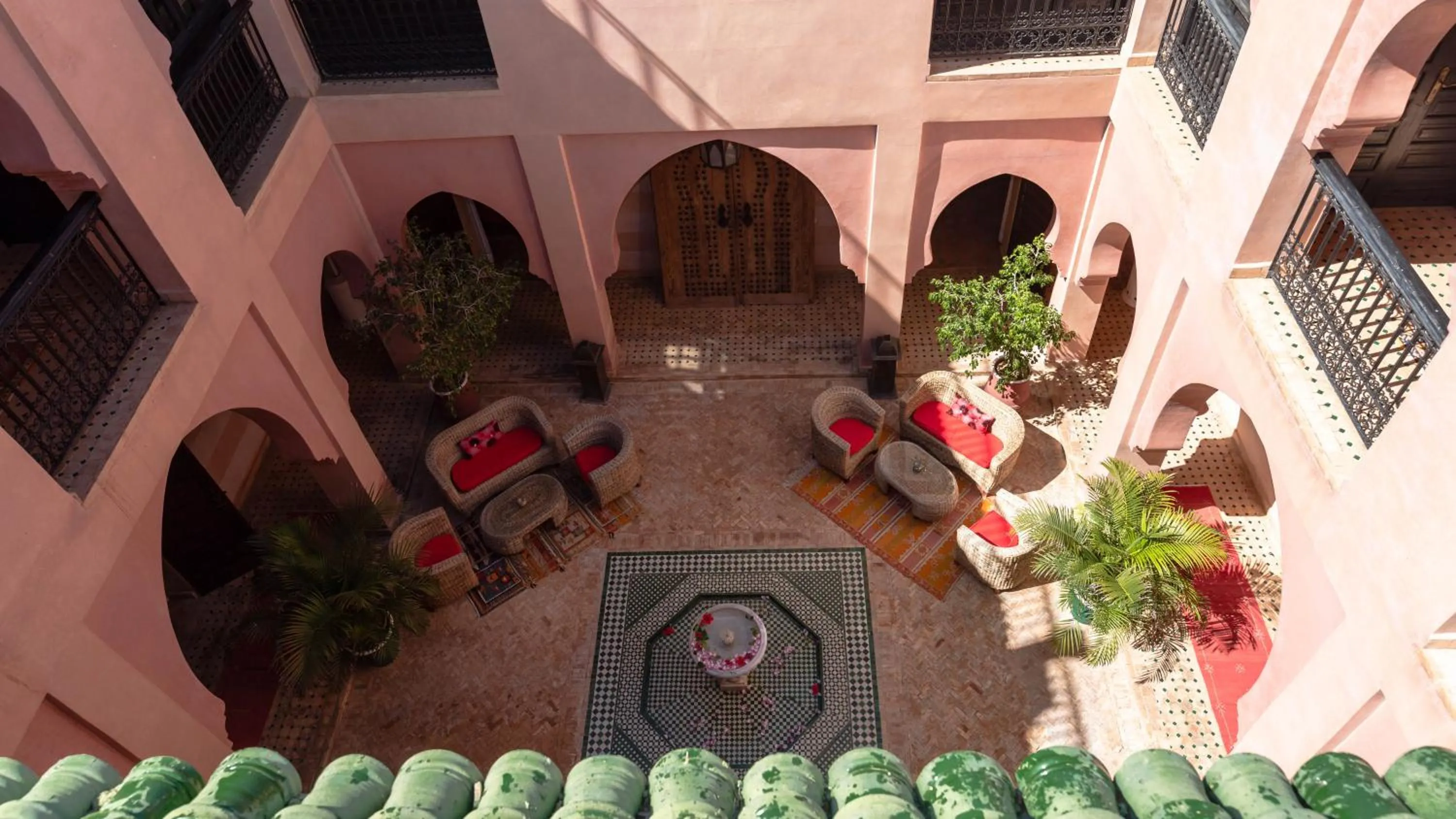 Inner courtyard view in L'OLIVERAIE DE L'ATLAS